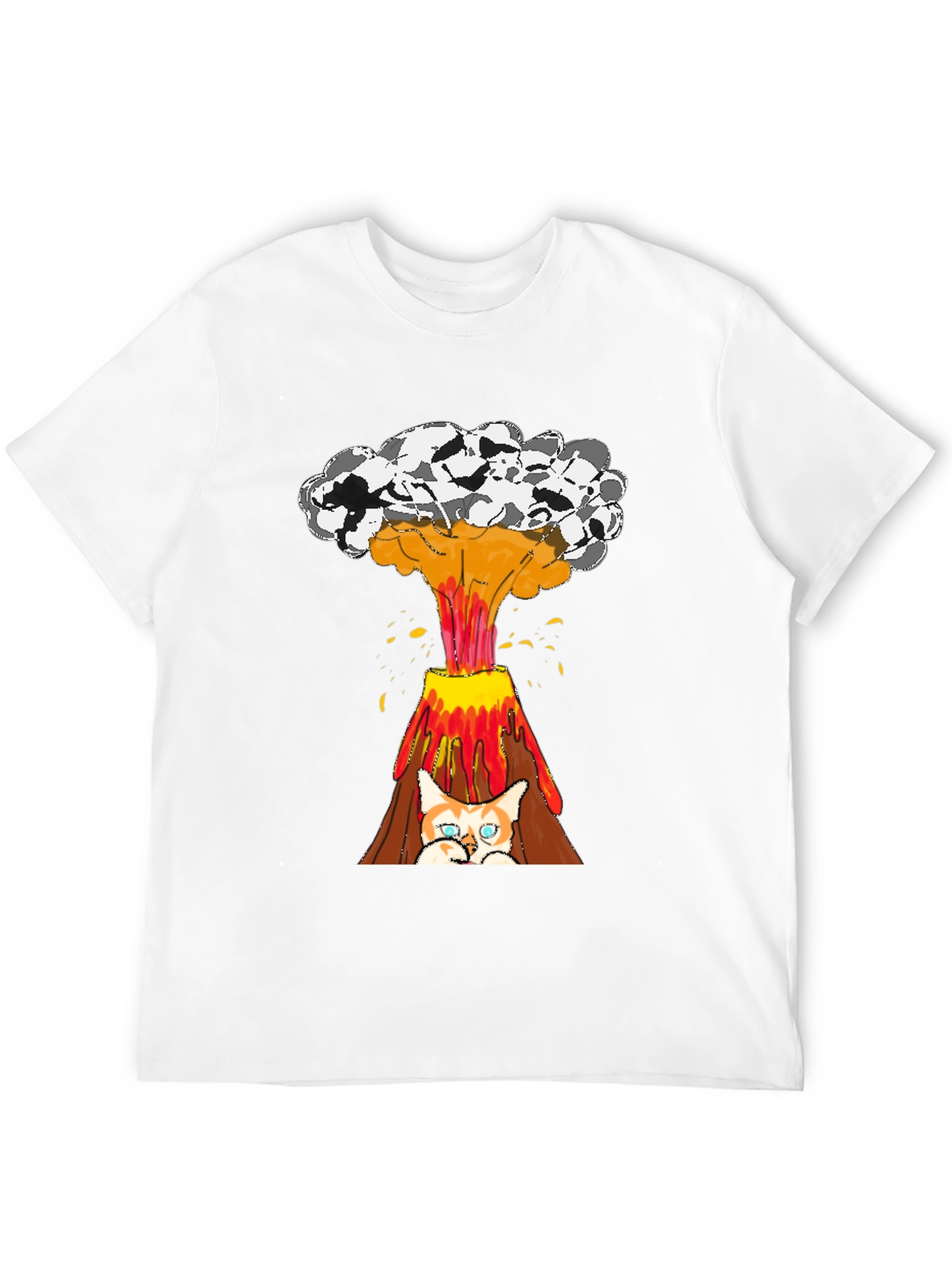 Black Cat Volcano T-Shirt - Explosive Style view 12