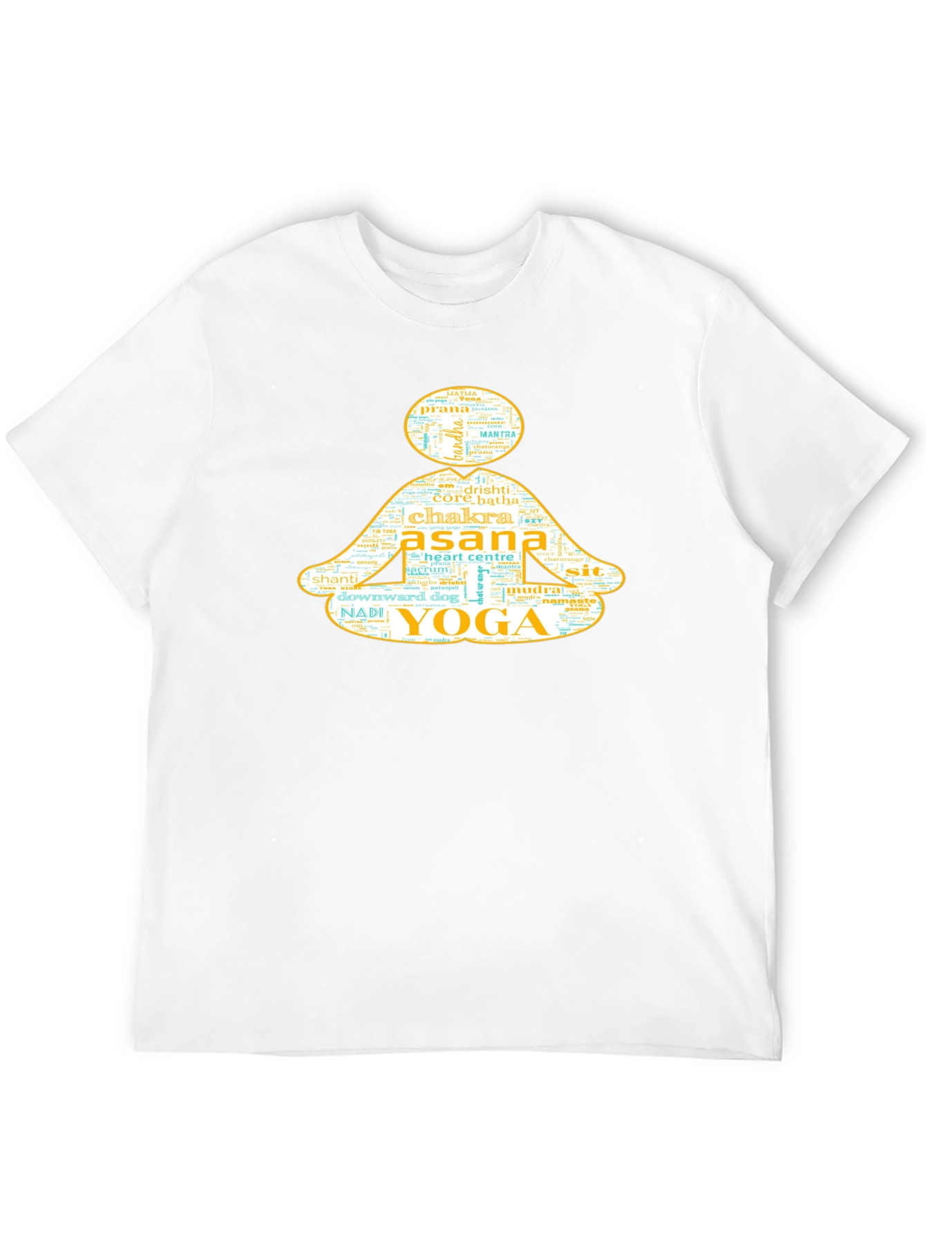 Black Yoga Pose Word Art Graphic T-Shirt view 12