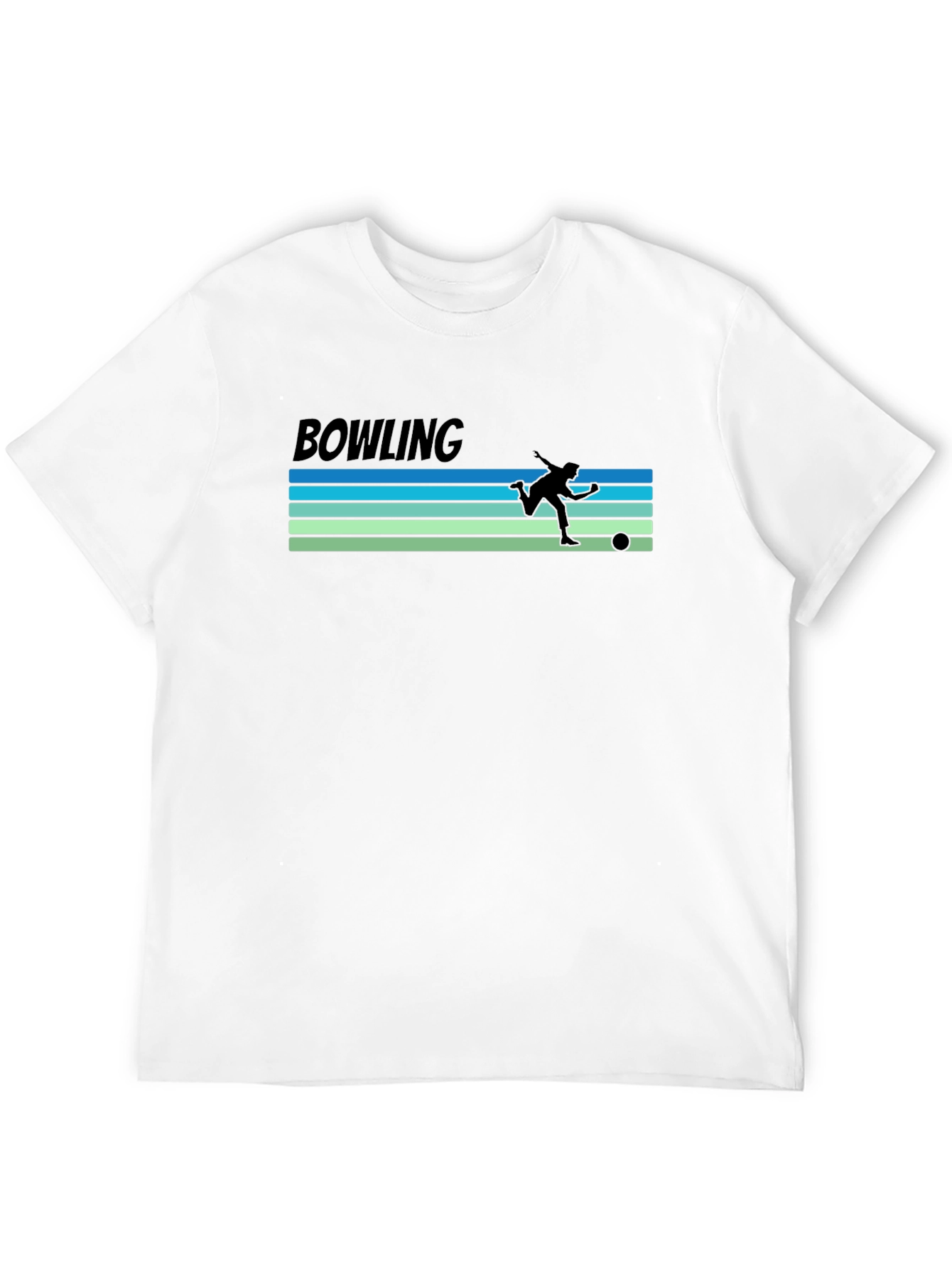 Black Bowling Retro Style Graphic T-Shirt view 12