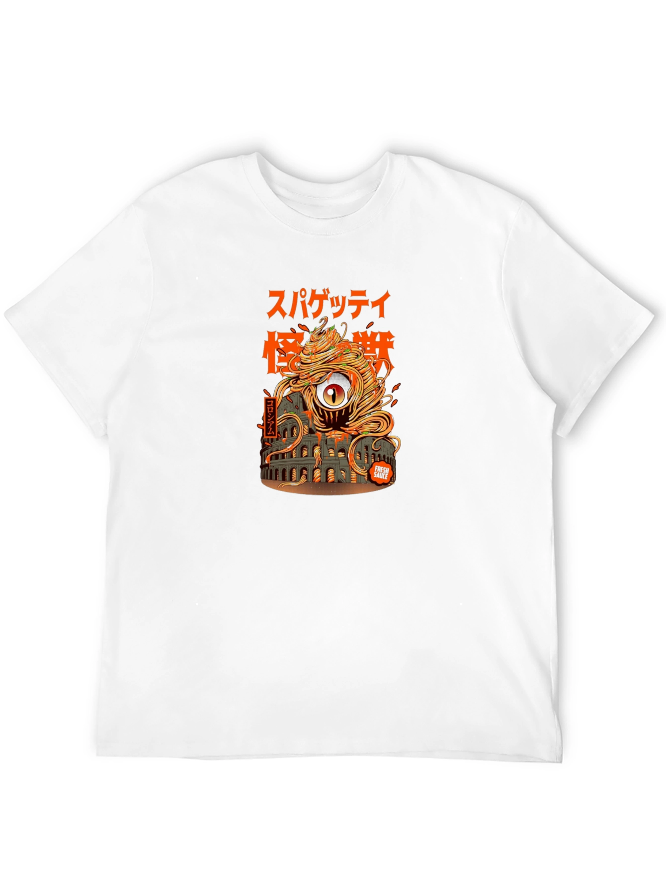 Black Spaghetti Monster Graphic T-Shirt - Colosseum Design view 12