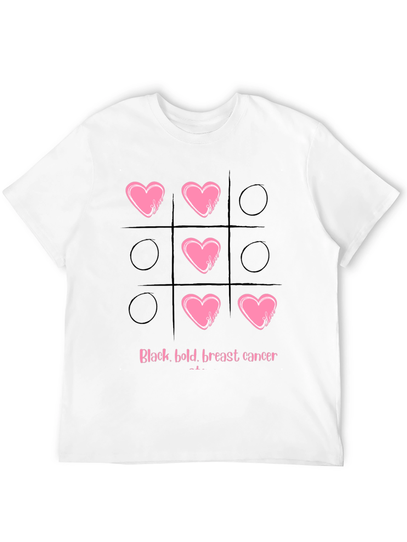 Black Breast Cancer Tic-Tac-Toe T-Shirt view 12