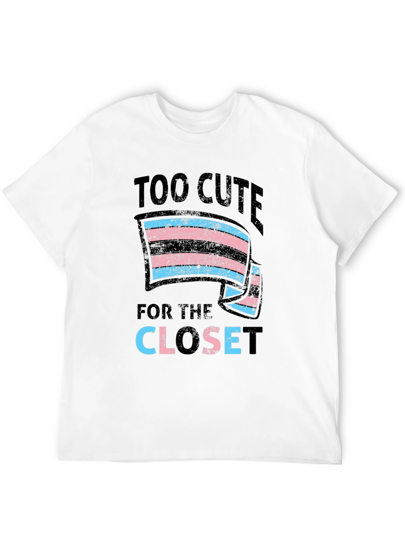 Black Too Cute for the Closet Transgender Pride T-Shirt view 12