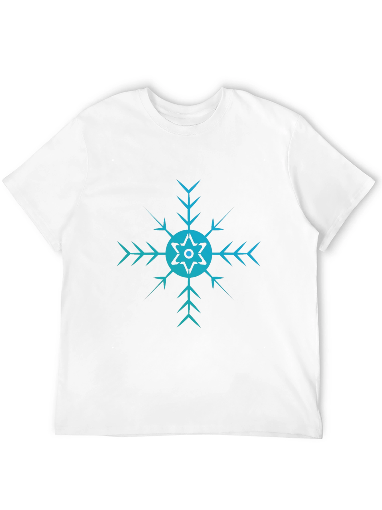 Black Cool Snowflake Graphic Black T-Shirt view 12