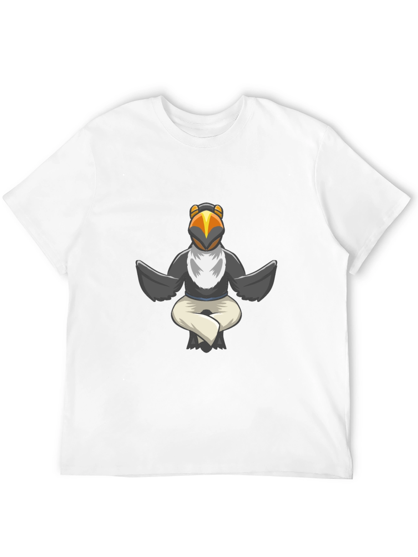Black Yoga Bird T-Shirt - Meditating Cartoon Animal Tee view 12