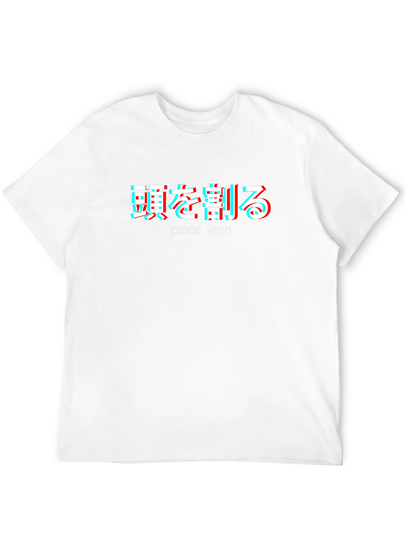 Black Crack Head T-Shirt Japanese Glitch Style view 12