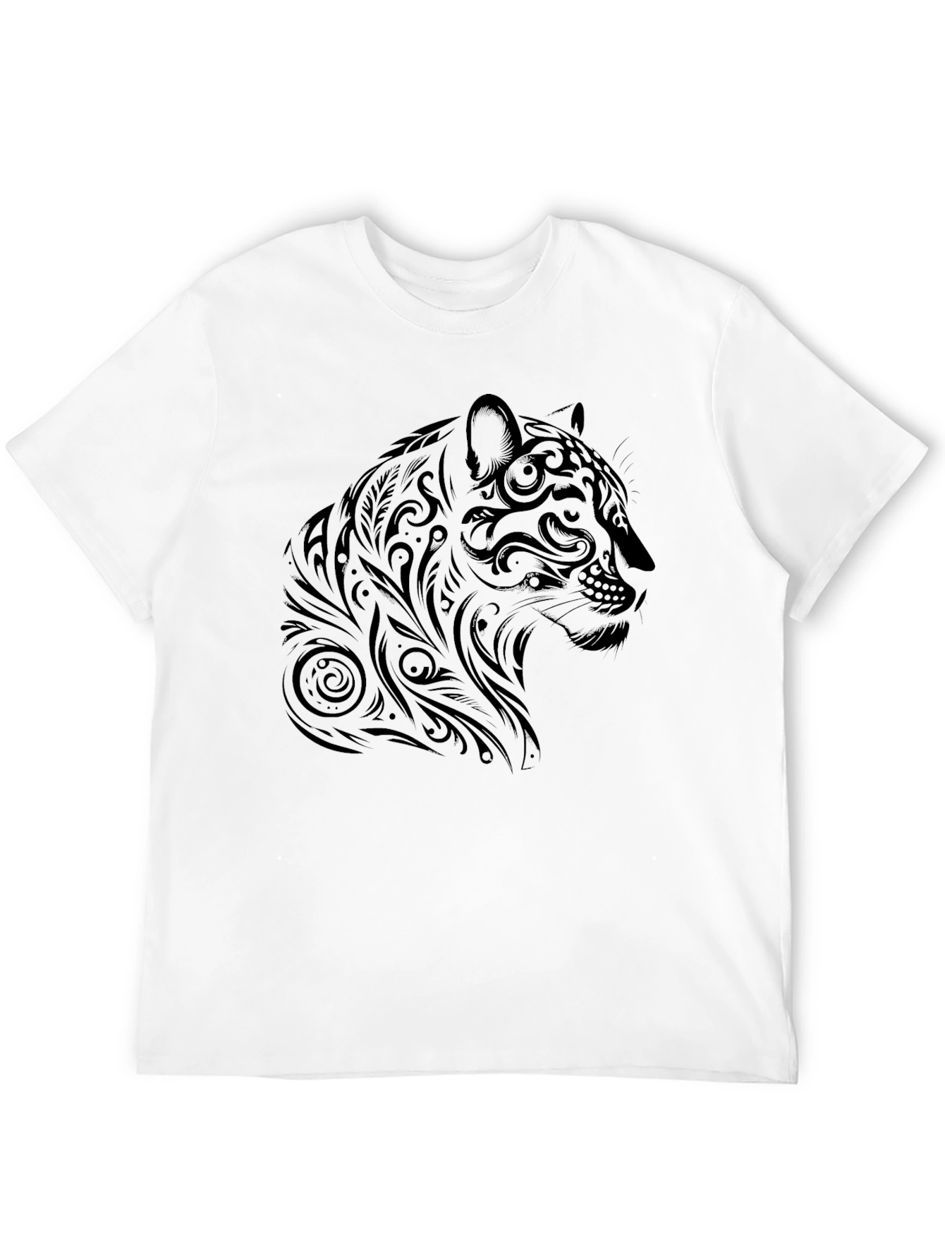 Black Black Jaguar Graphic Print T-Shirt view 12