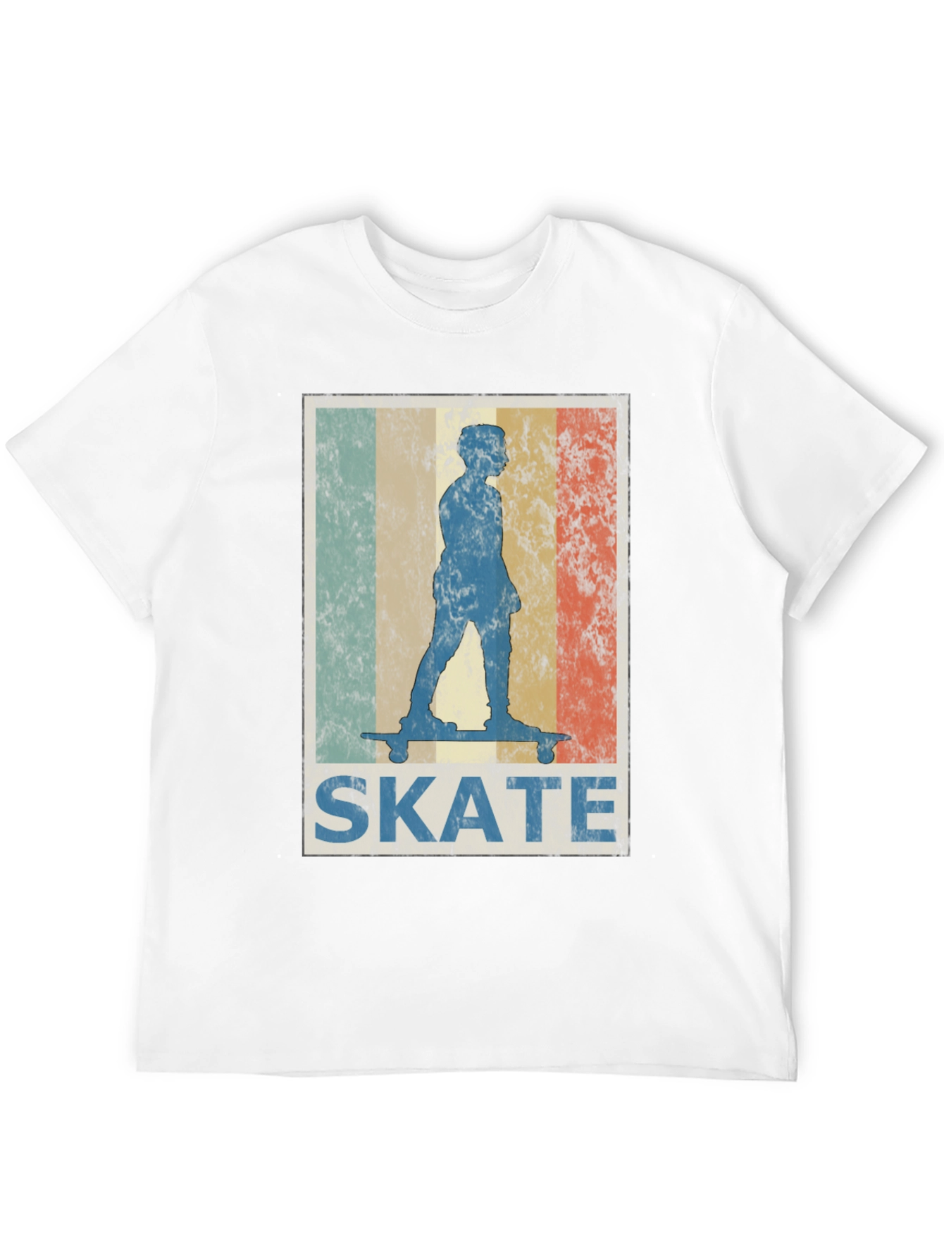 Black Retro Skate T-Shirt - Vintage Skateboarder Design view 12