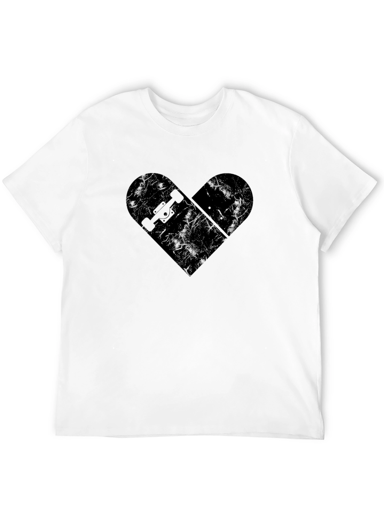 Black Skateboard Heart Graphic T-Shirt - Black view 12
