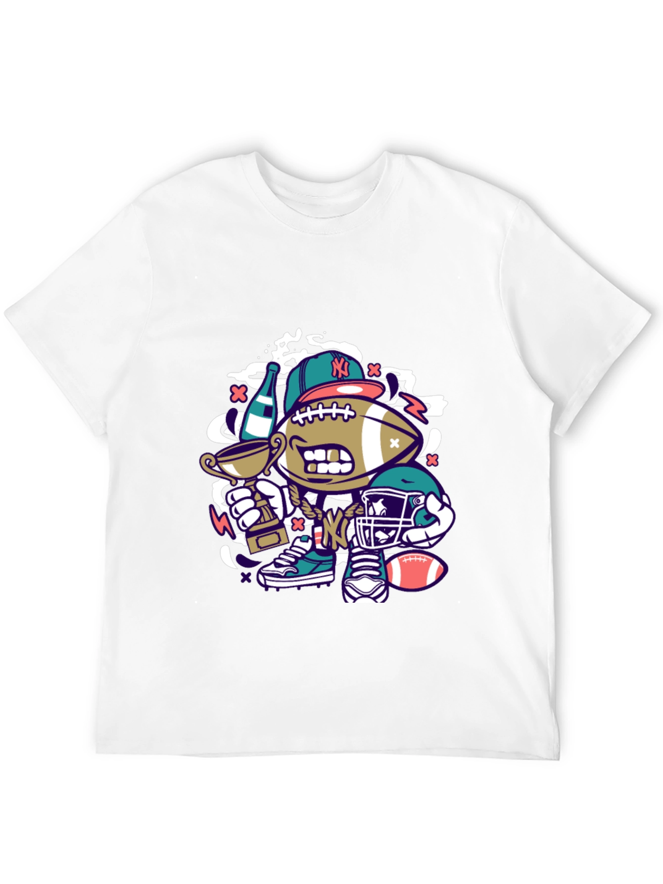 Black Cartoon Football Graphic Tee view 12