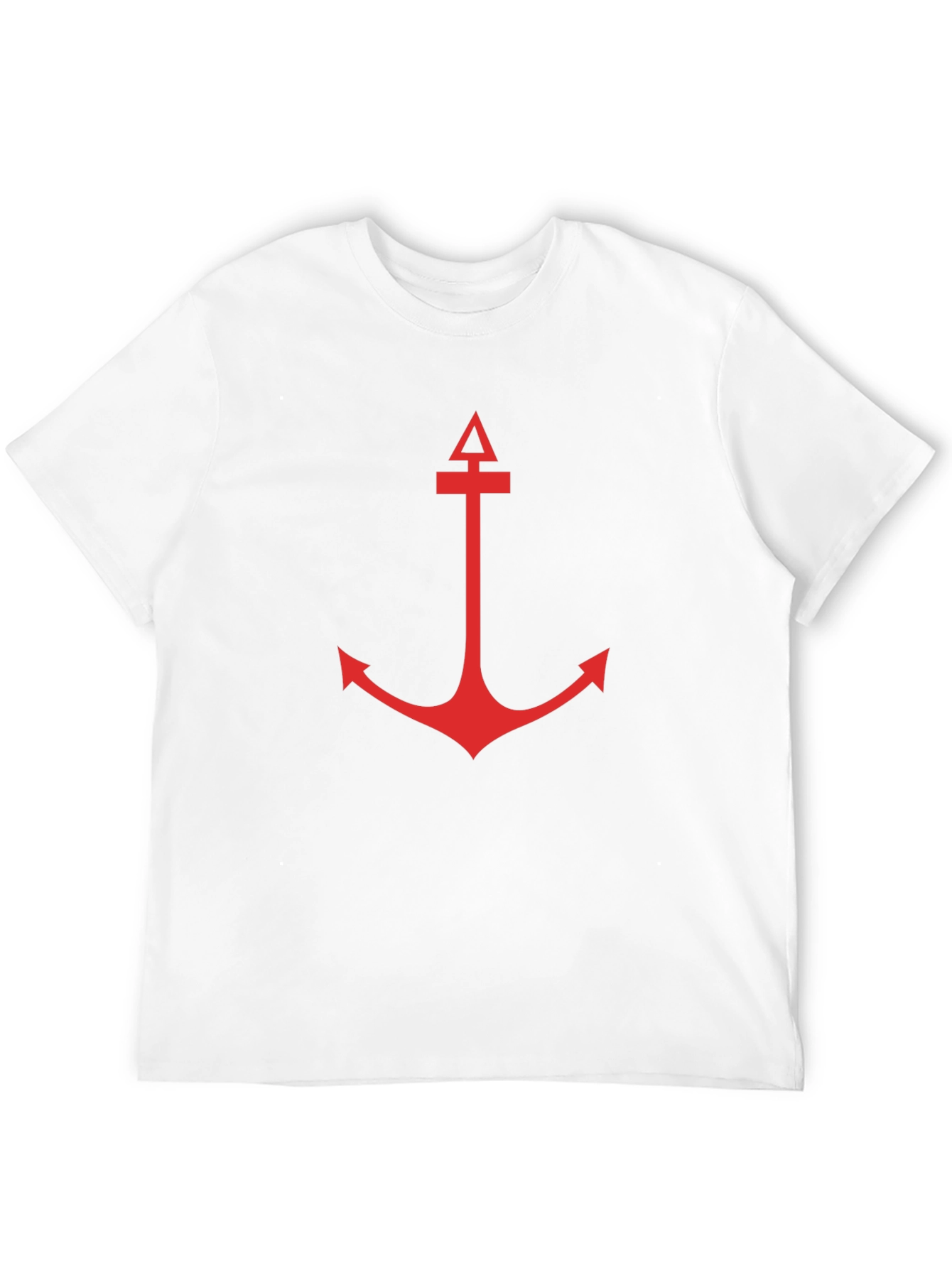 Black Men's Black T-Shirt with Red Anchor Graphic view 12