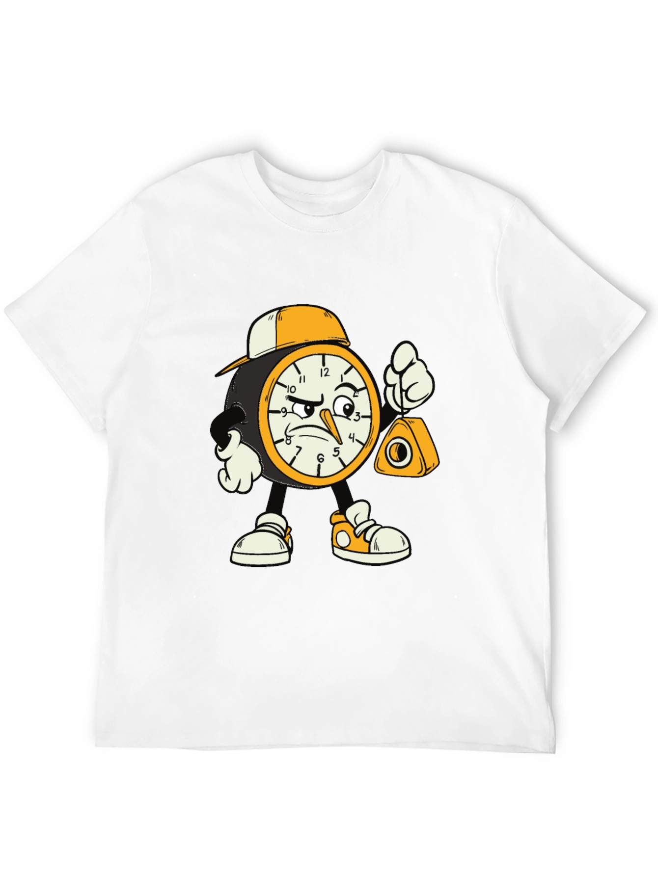 Black Cartoon Clock Graphic Tee view 12