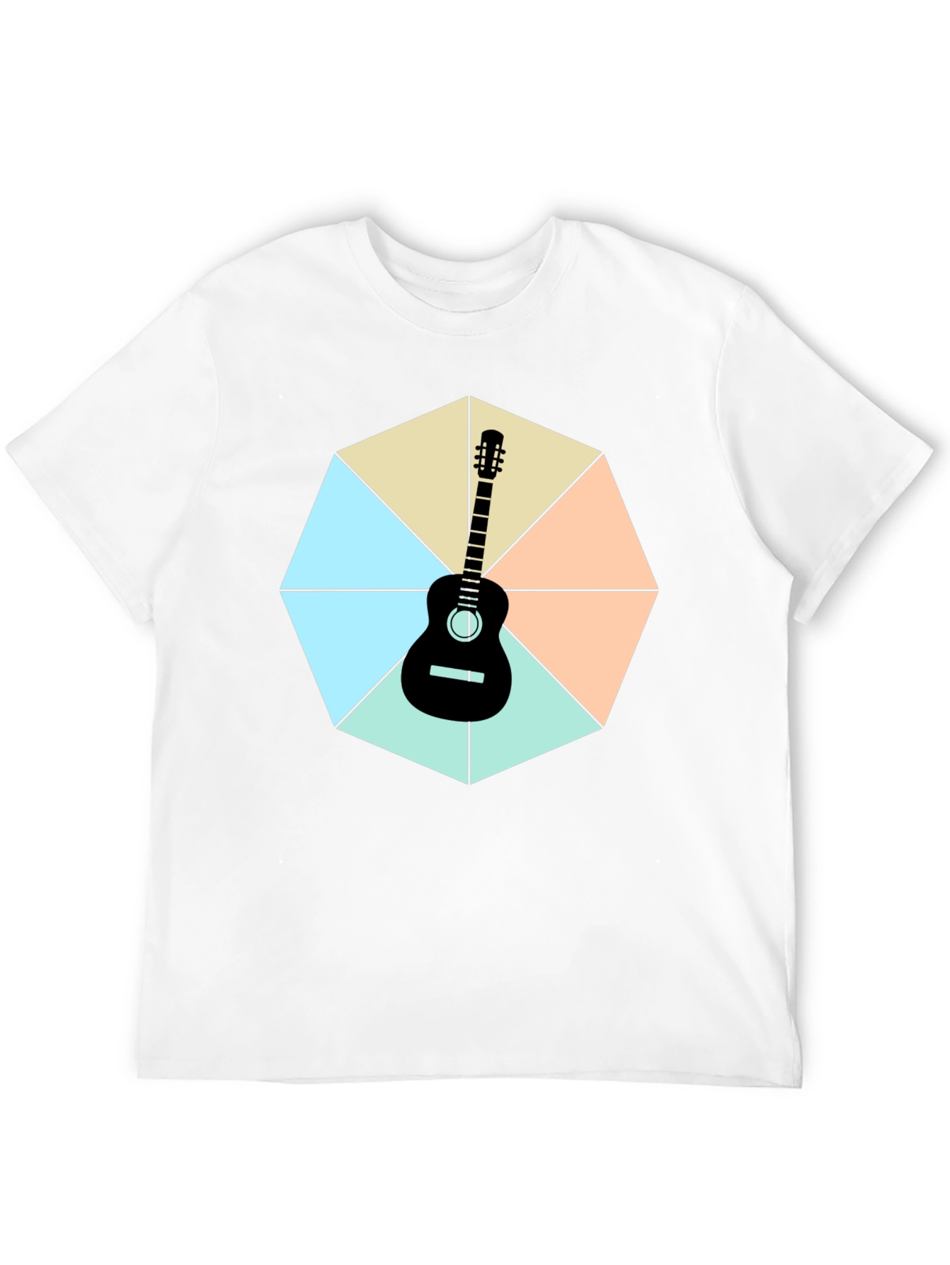 Black Guitar Geometric Graphic Tee view 12