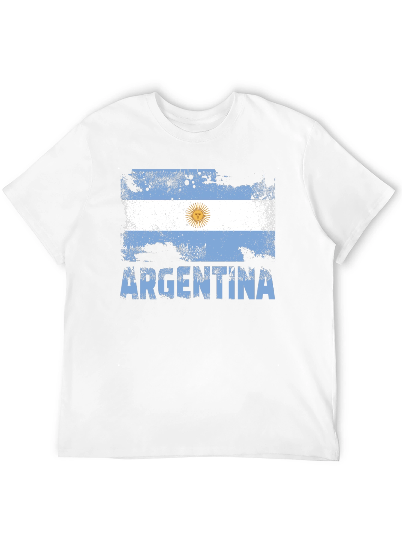 Black Argentina Flag T-Shirt - Distressed Design view 12