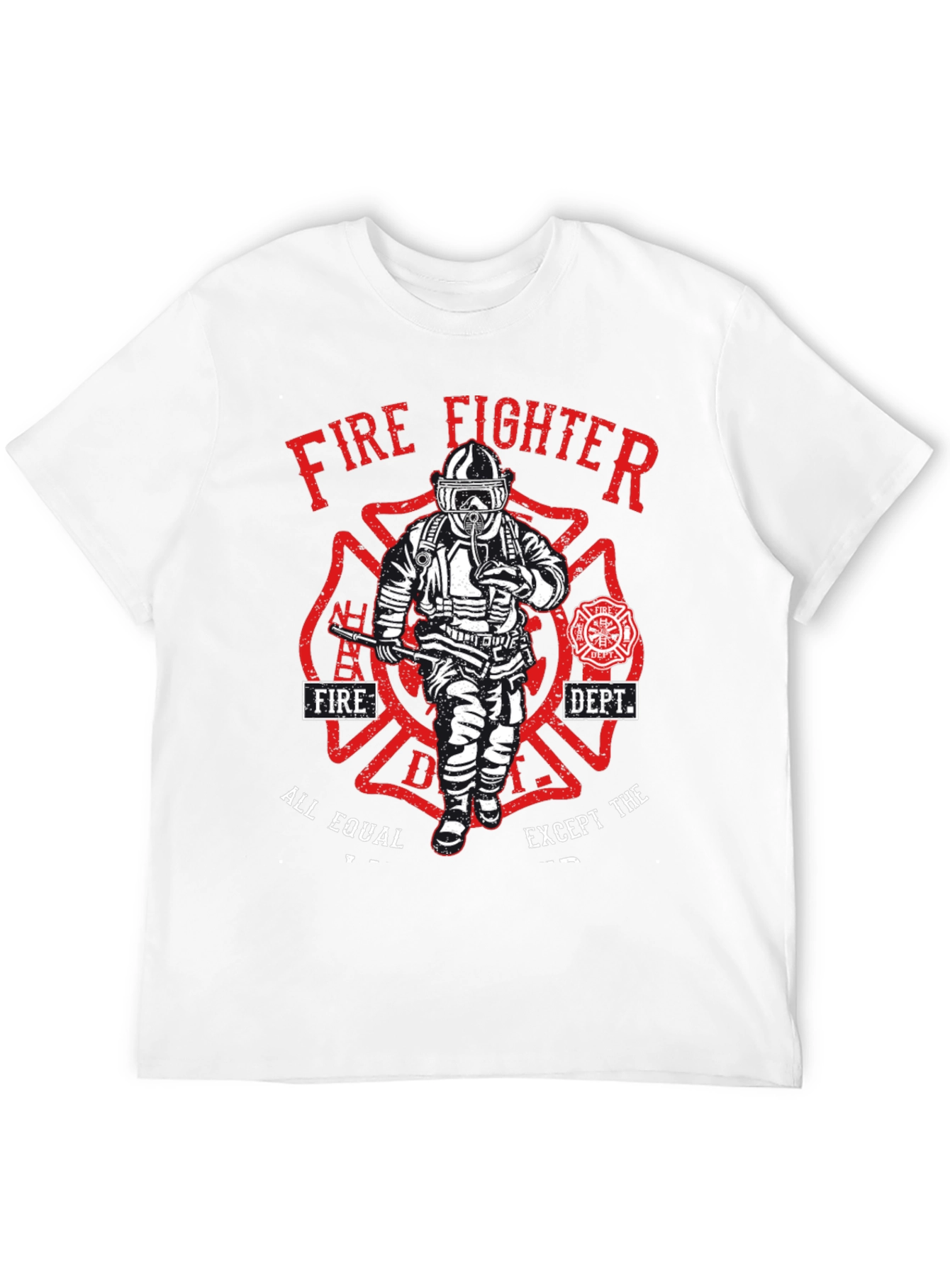 Black Firefighter Graphic T-Shirt - All Equal Except view 12