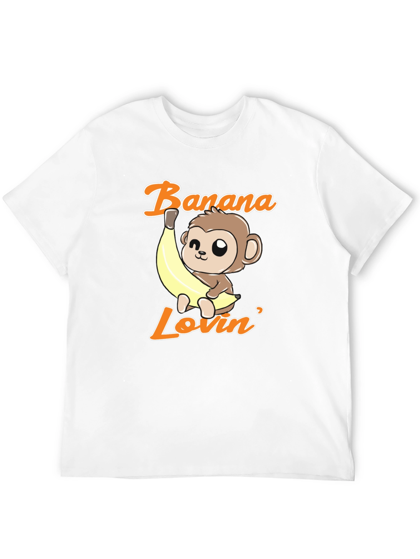 Black Banana Lovin' Monkey T-Shirt - Cute Cartoon Graphic Tee view 12