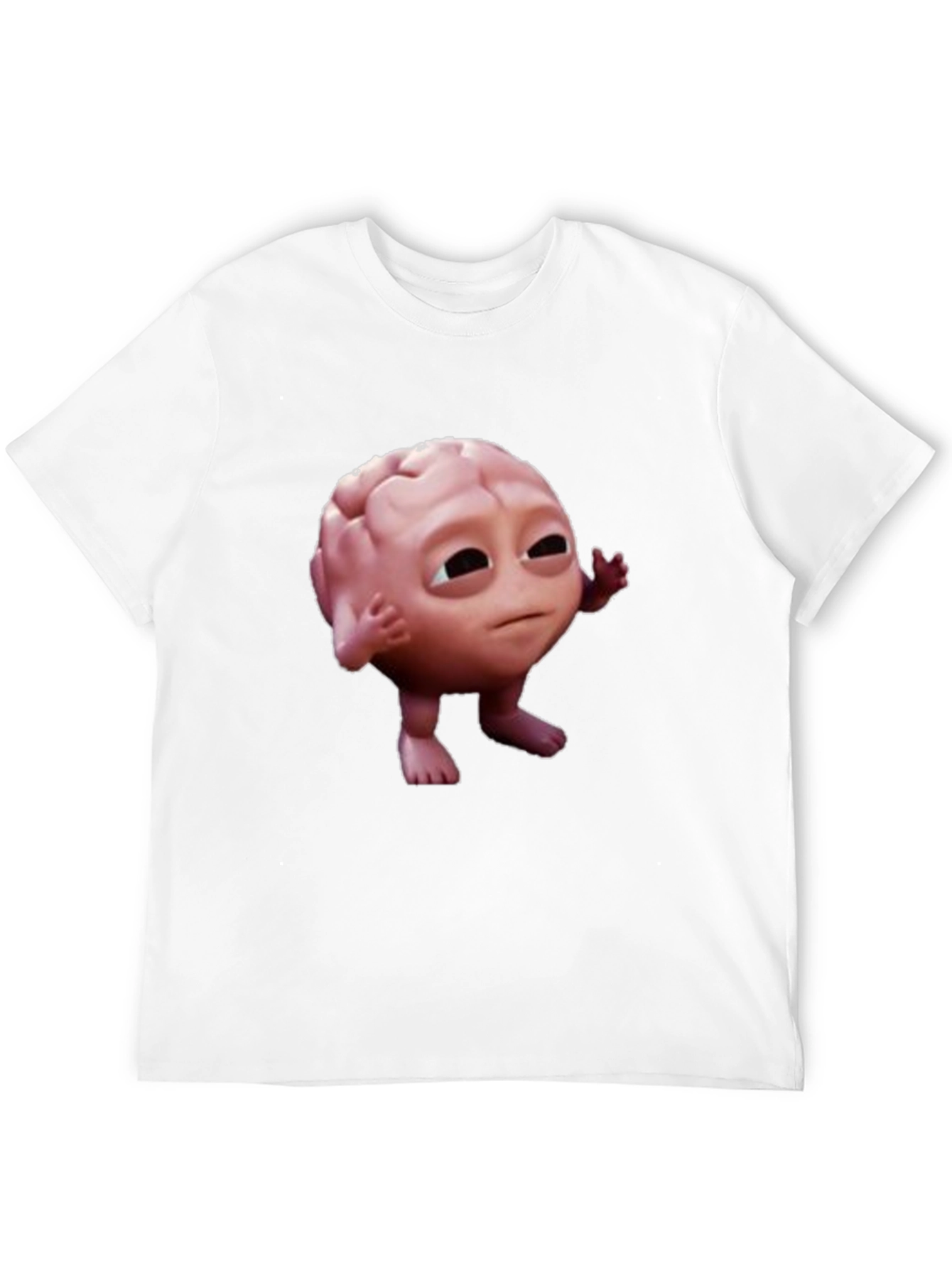 Black Funny Brain Character Black T-Shirt view 12