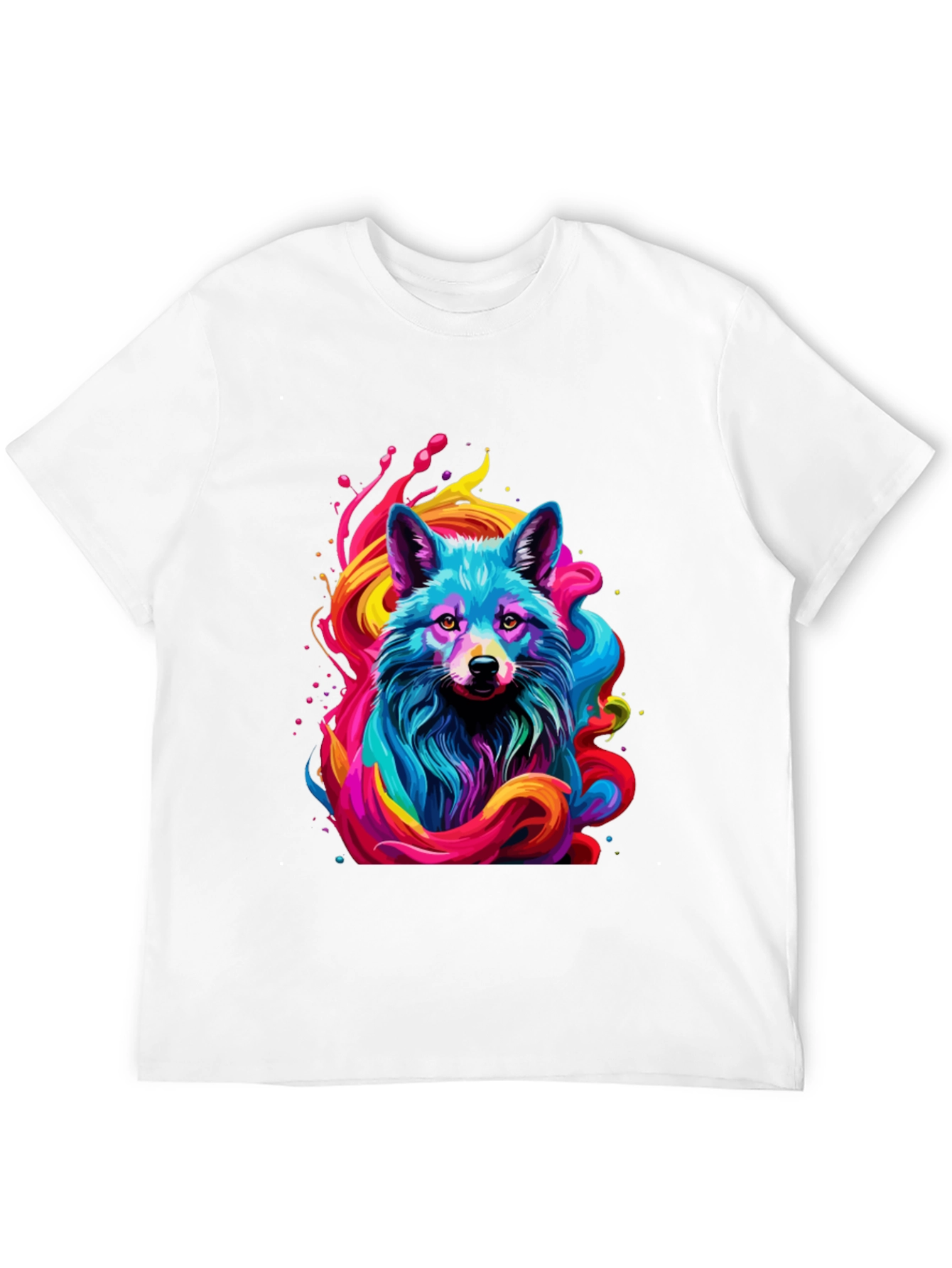 Black Vibrant Fox Graphic Black Tee view 12