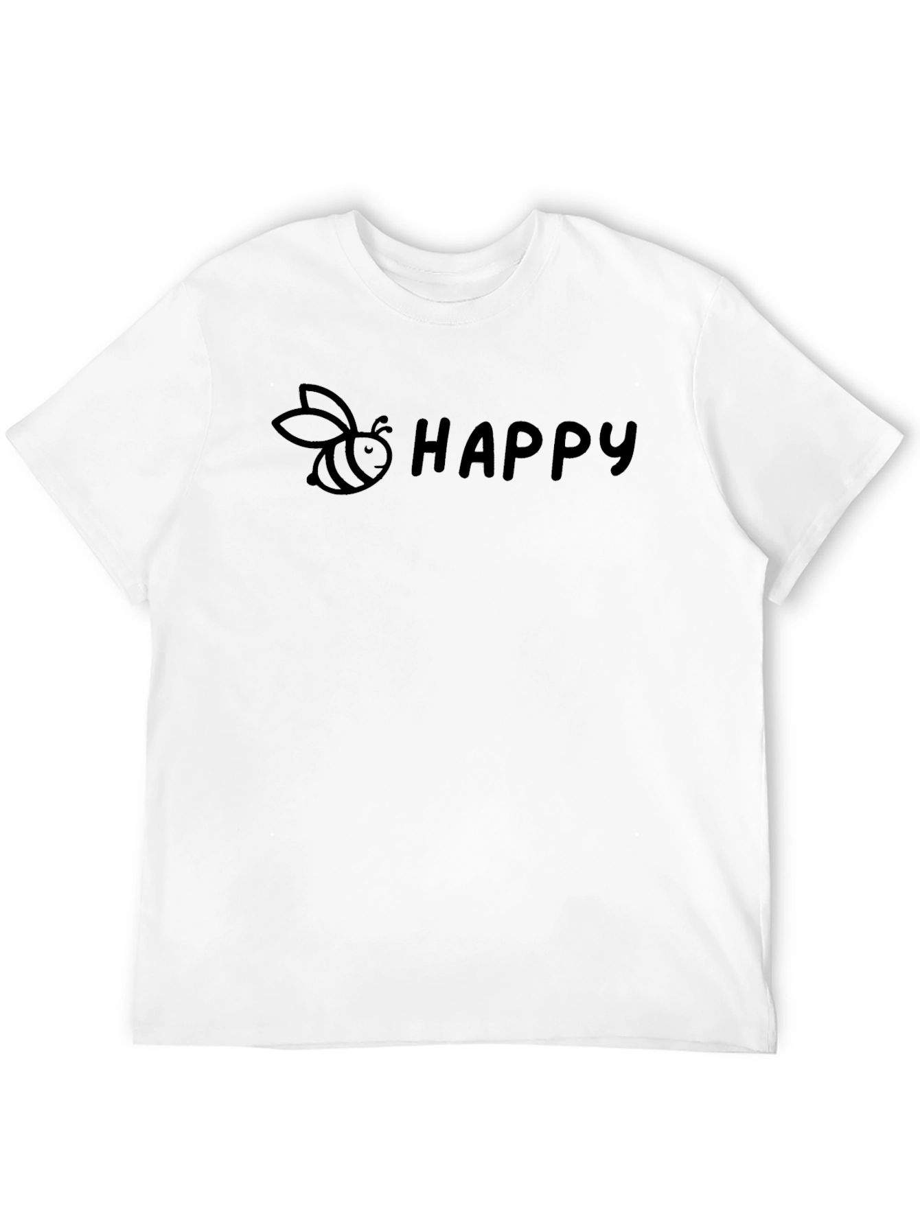 Black Bee Happy Graphic Tee - Black Crew Neck view 12
