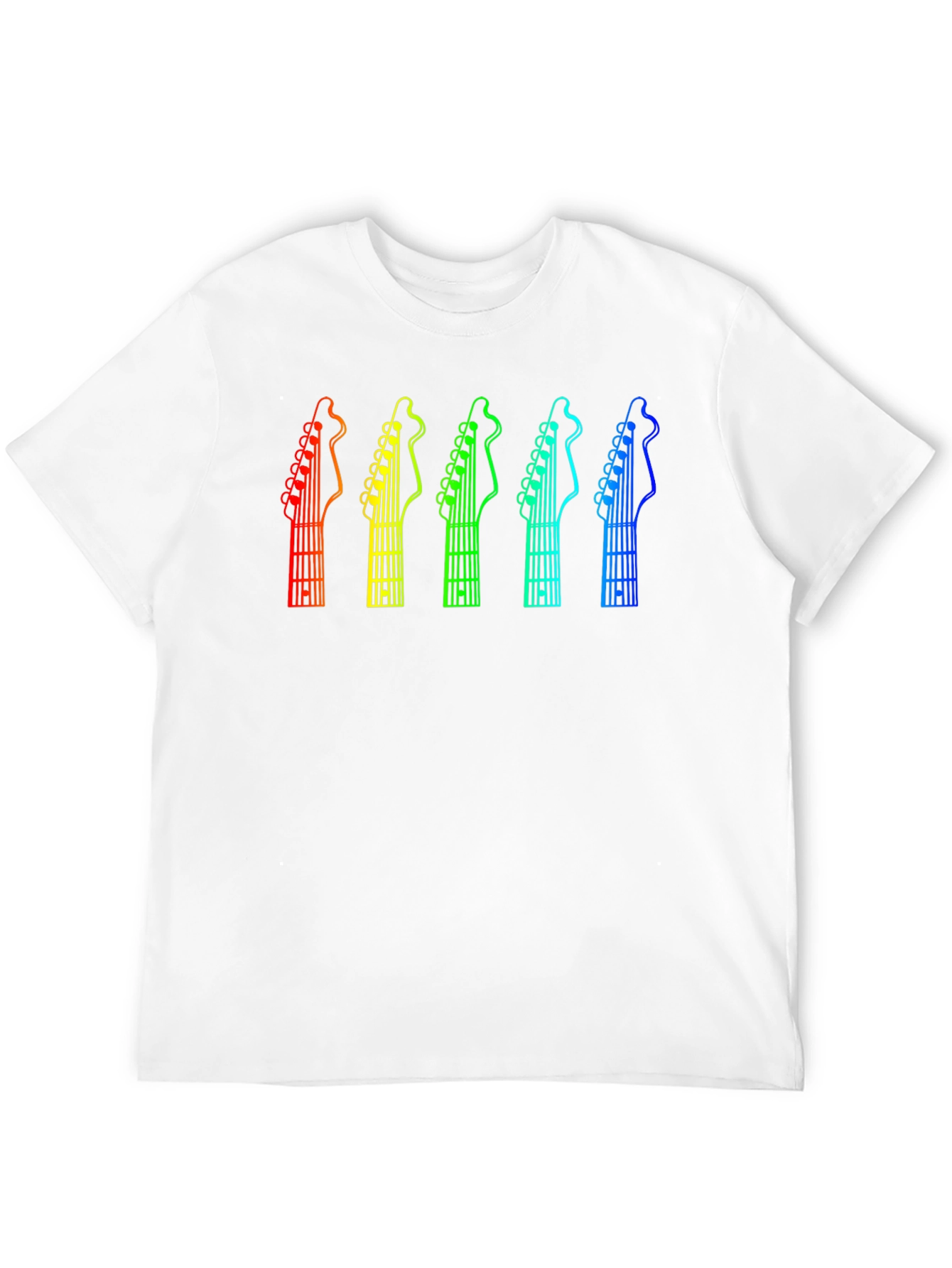 Black Rainbow Guitar Headstock T-Shirt - Music Lover Tee view 12