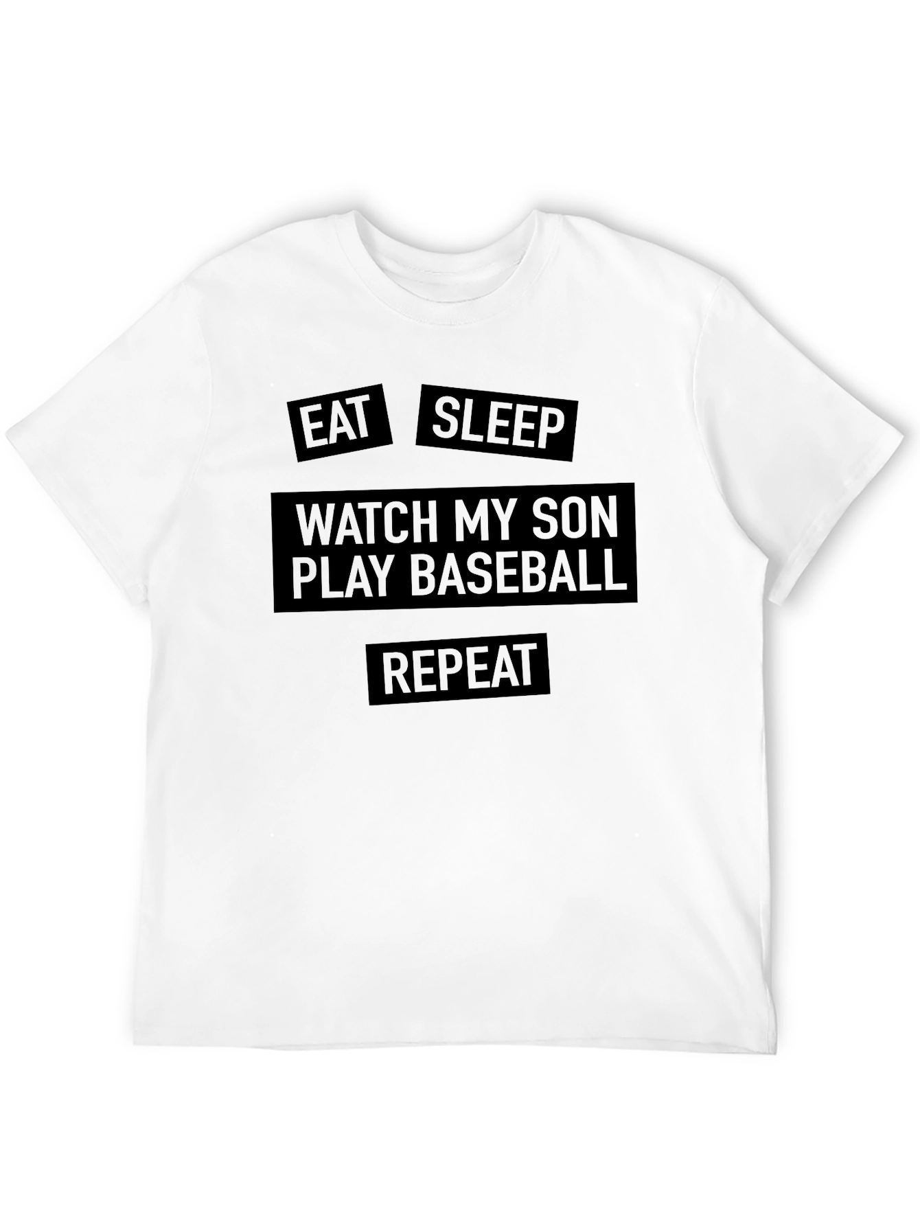Black Eat Sleep Watch My Son Play Baseball Men's T-Shirt view 12