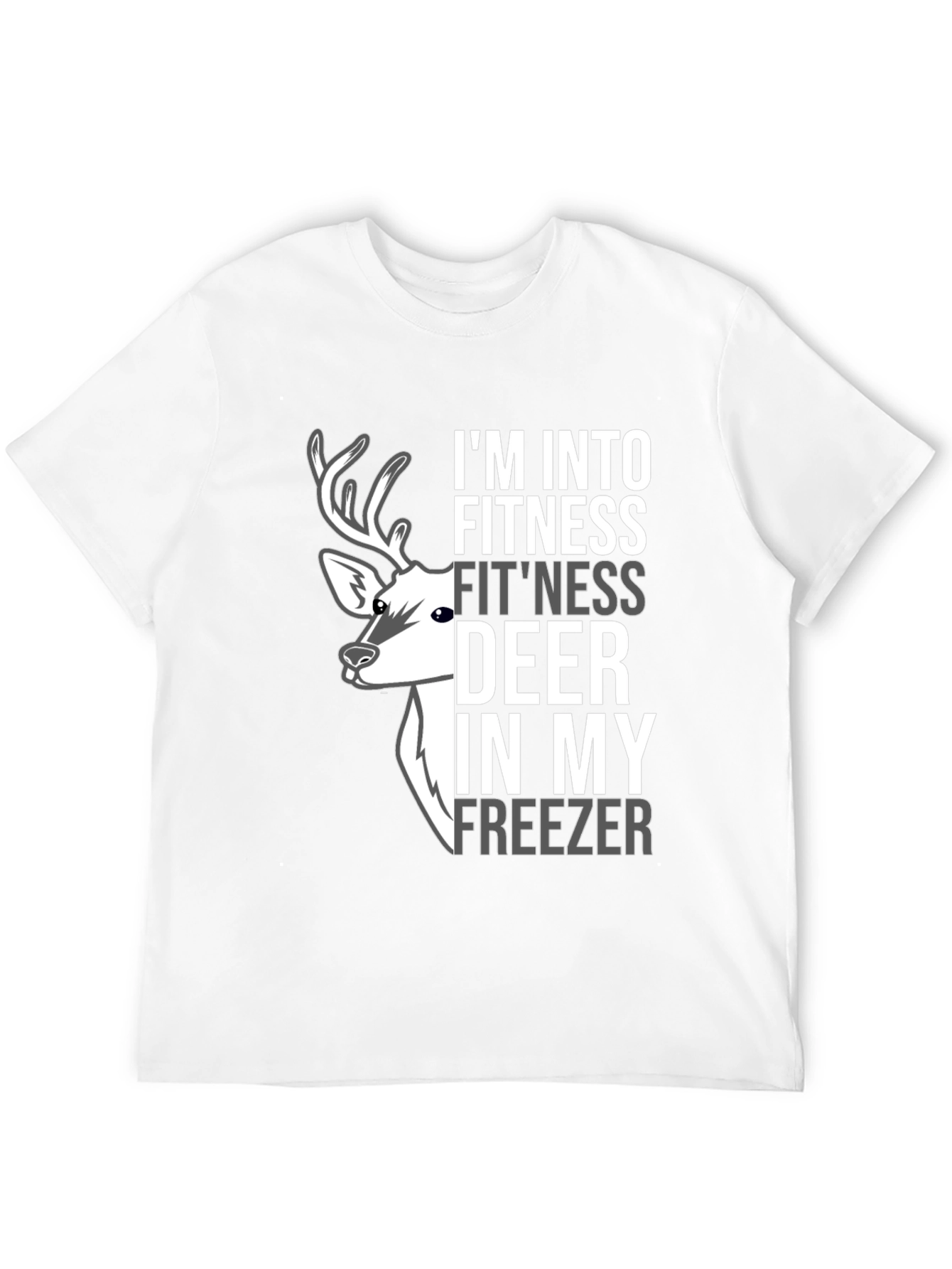 Black Fitness Deer Freezer Novelty Graphic Tee view 12