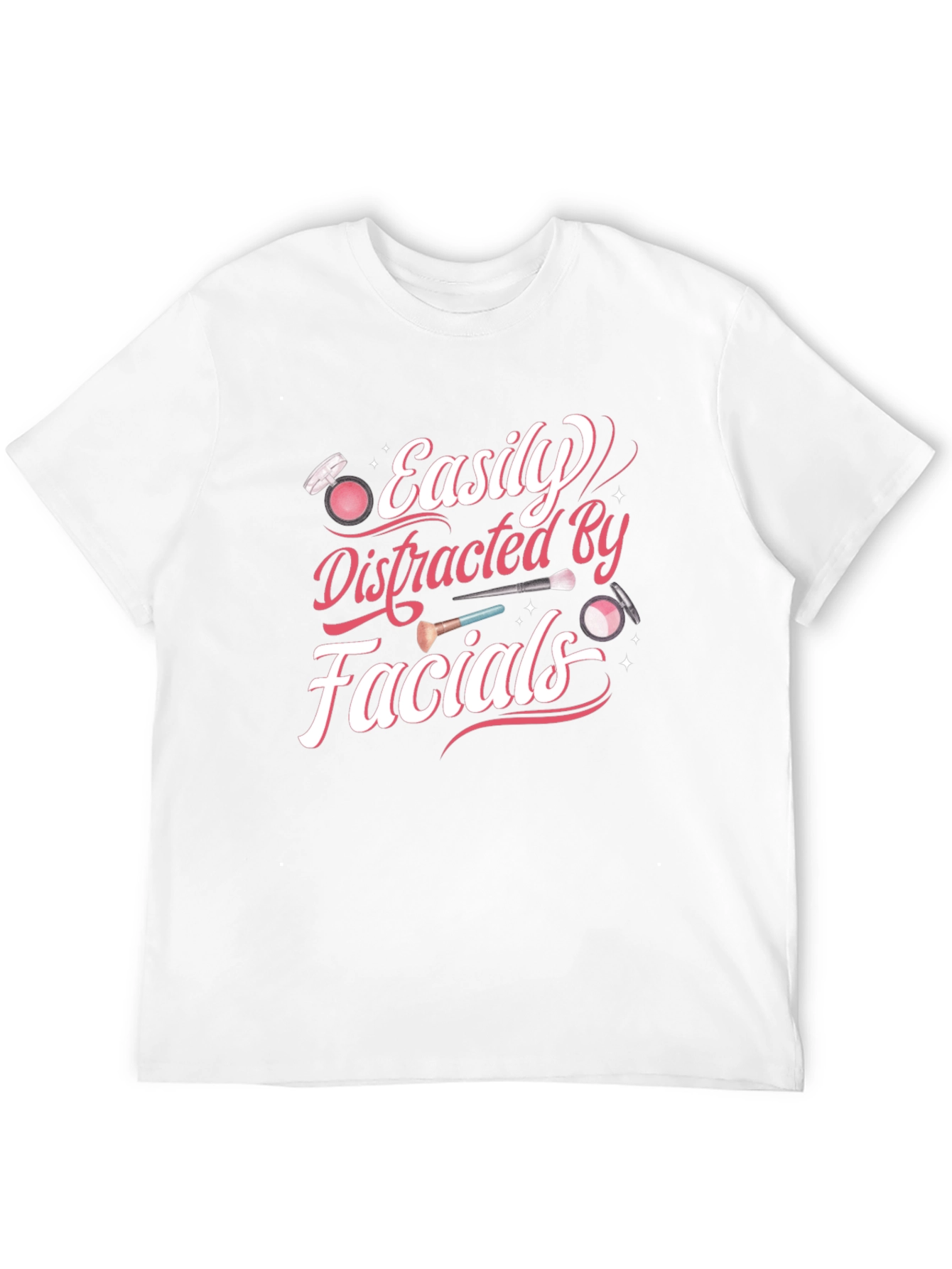 Black Easily Distracted By Facials T-Shirt view 12