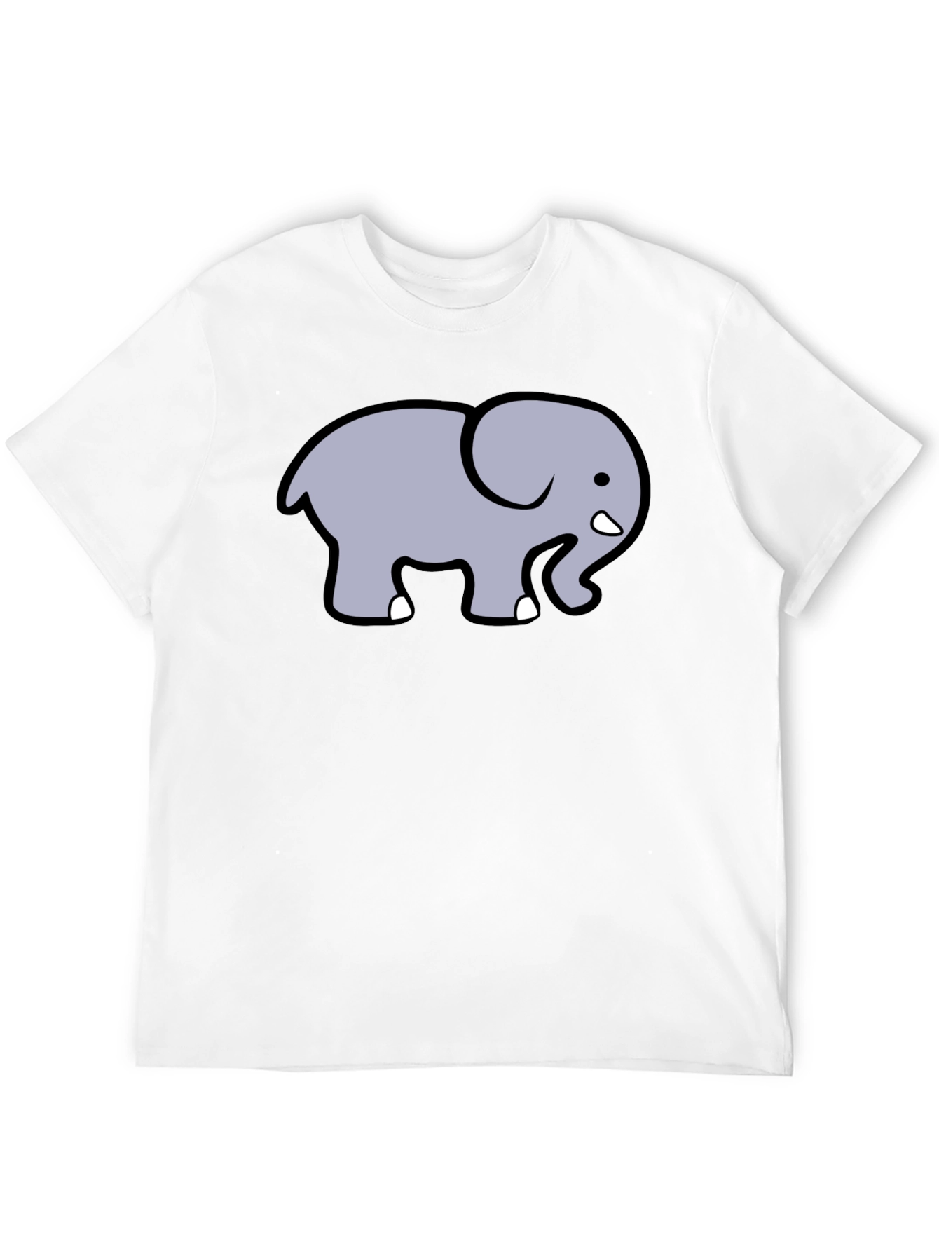 Black Cute Elephant Graphic T-Shirt - Black Cotton Tee view 12