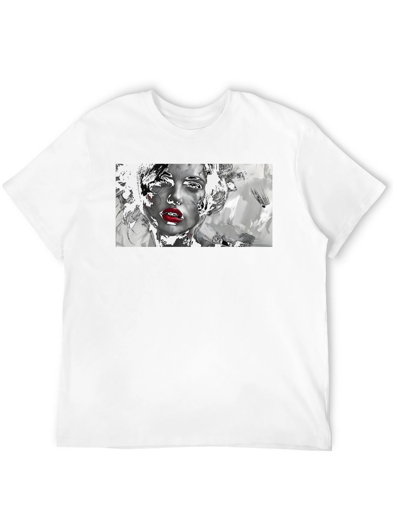 Black Abstract Art Graphic Tee - Black Cotton Blend view 12