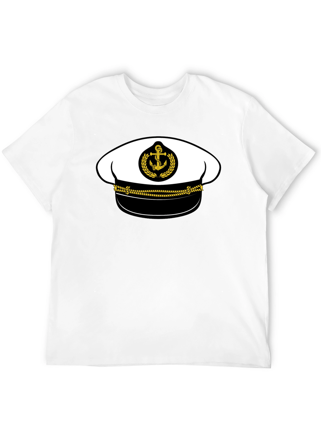 Nautical Captain Hat Graphic Tee - Black - 12