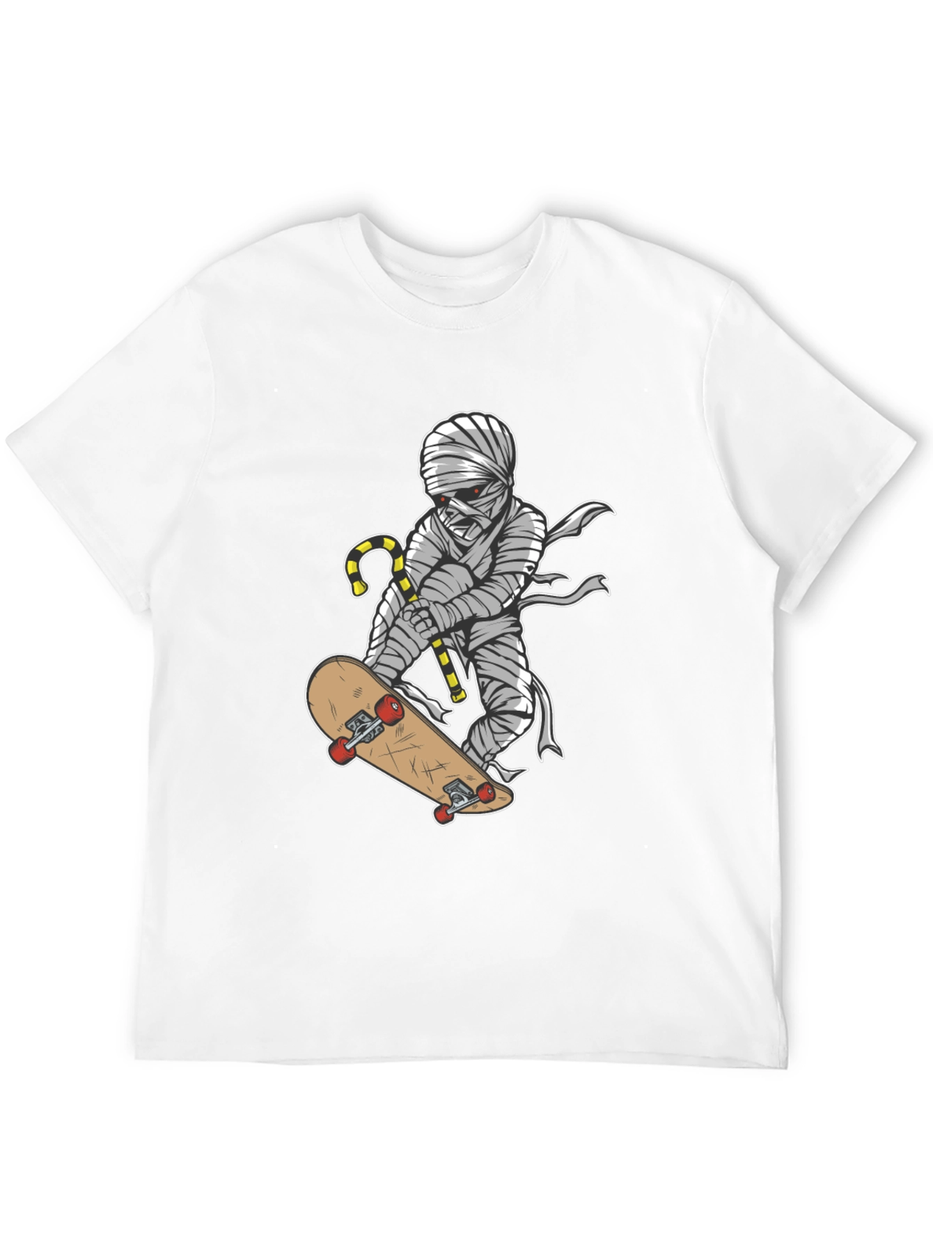 Black Mummy Skateboarder Graphic T-Shirt - Cool Halloween Tee view 12