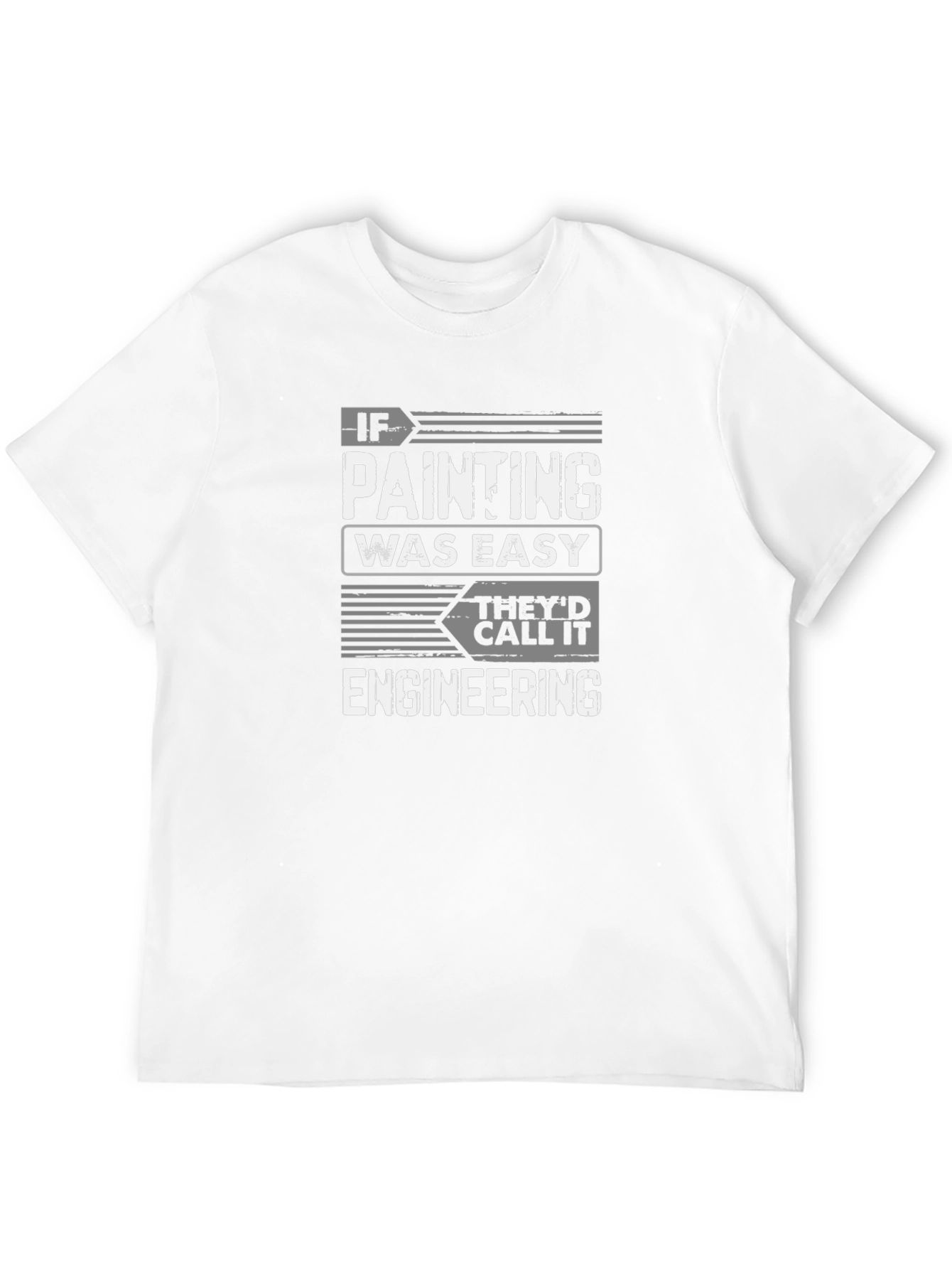 Black Funny Painting vs Engineering Graphic T-Shirt view 12