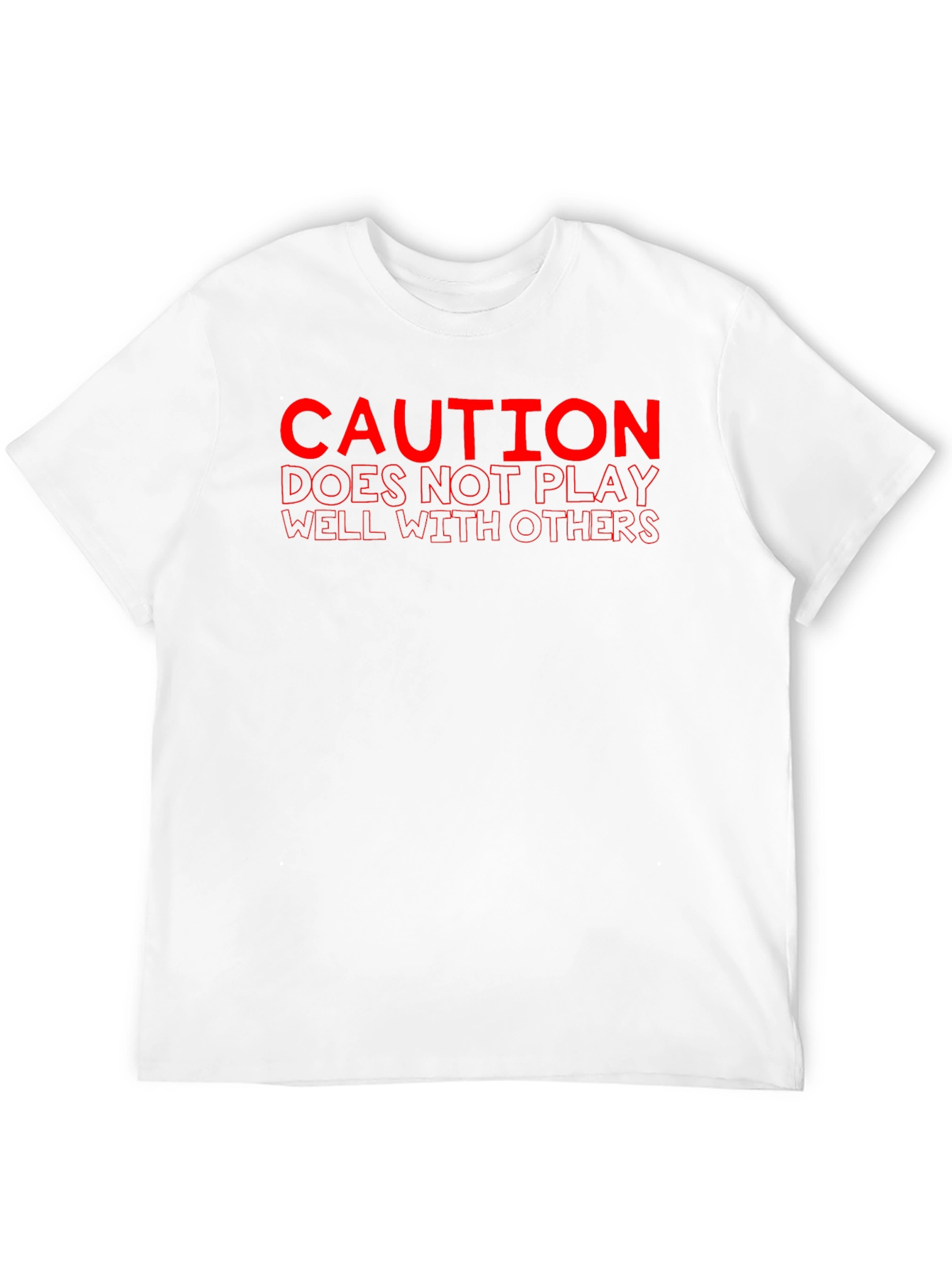 Black Caution: Doesn't Play Well T-Shirt - Edgy Humor Tee view 12