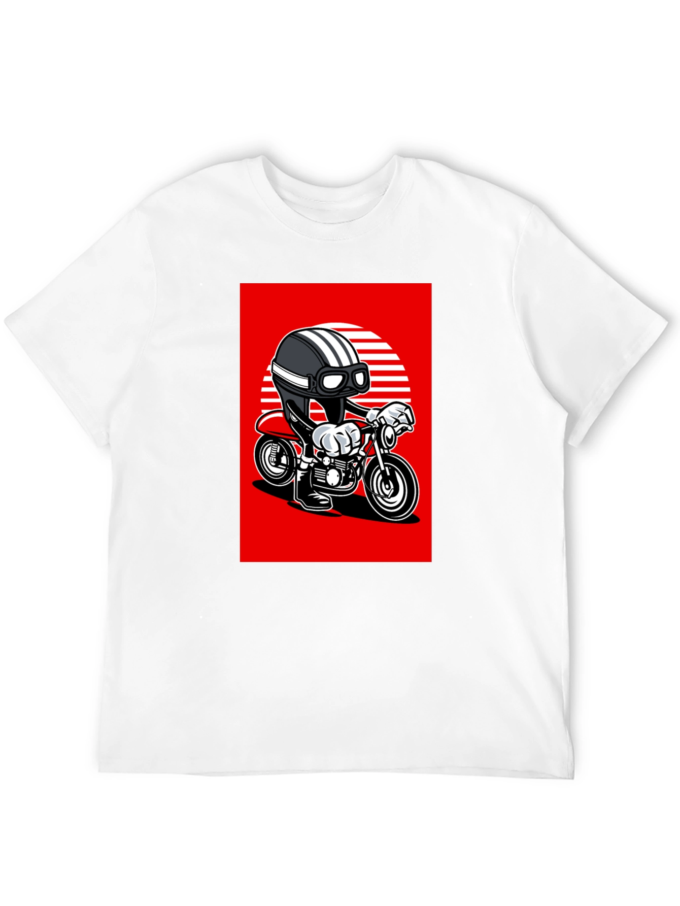 Black Cool Rider Graphic Tee - Black Cotton Blend view 12