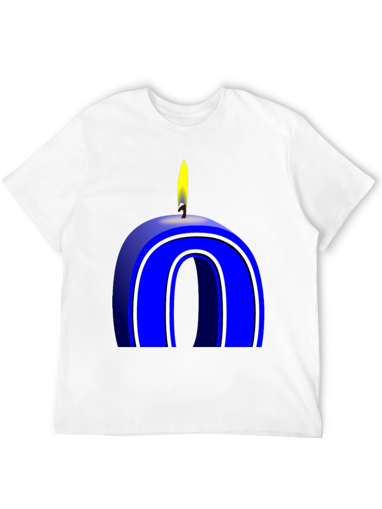 Blue Number 0 Candle T-Shirt - 12