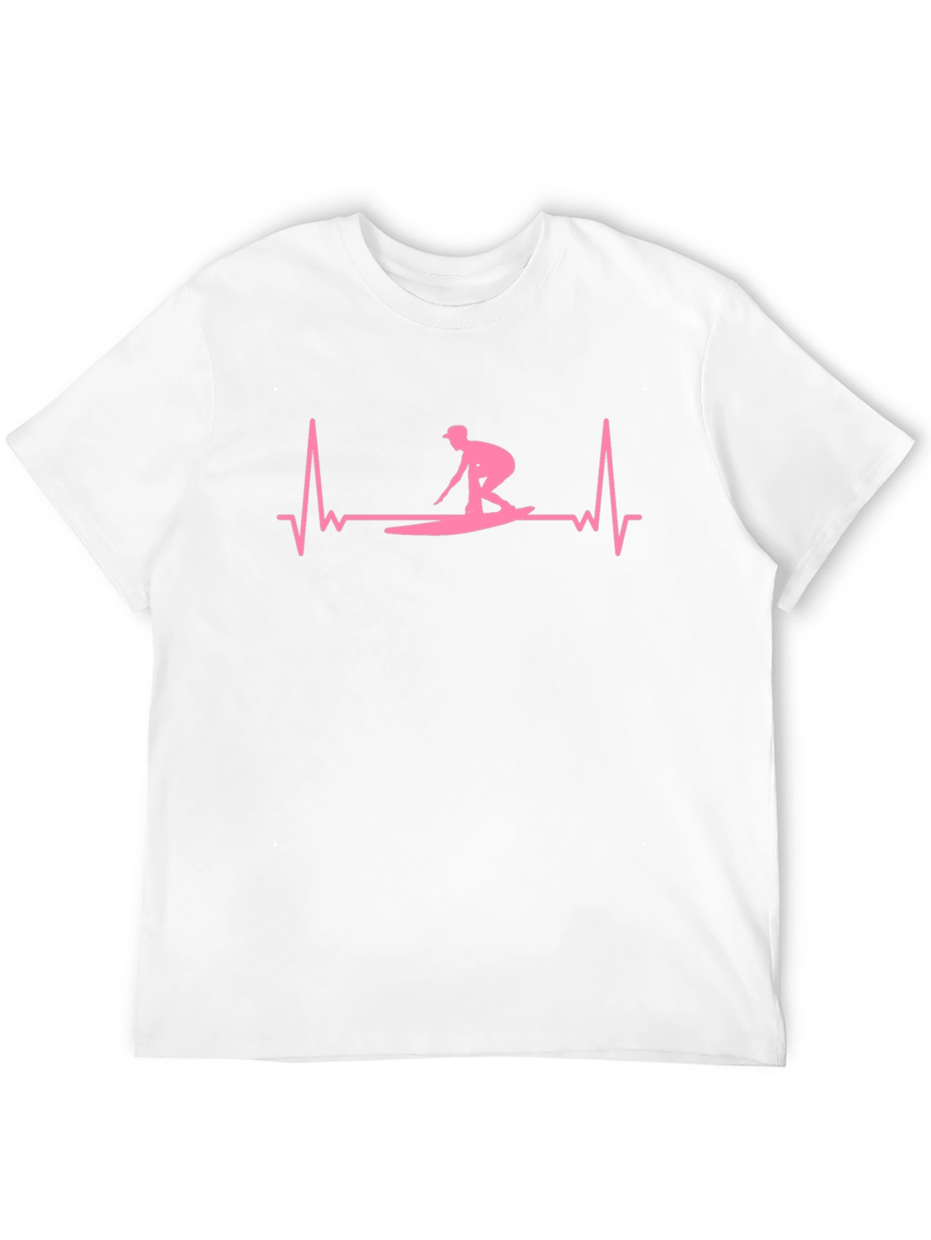Black Surfing Heartbeat T-Shirt - Black Cotton Tee view 12