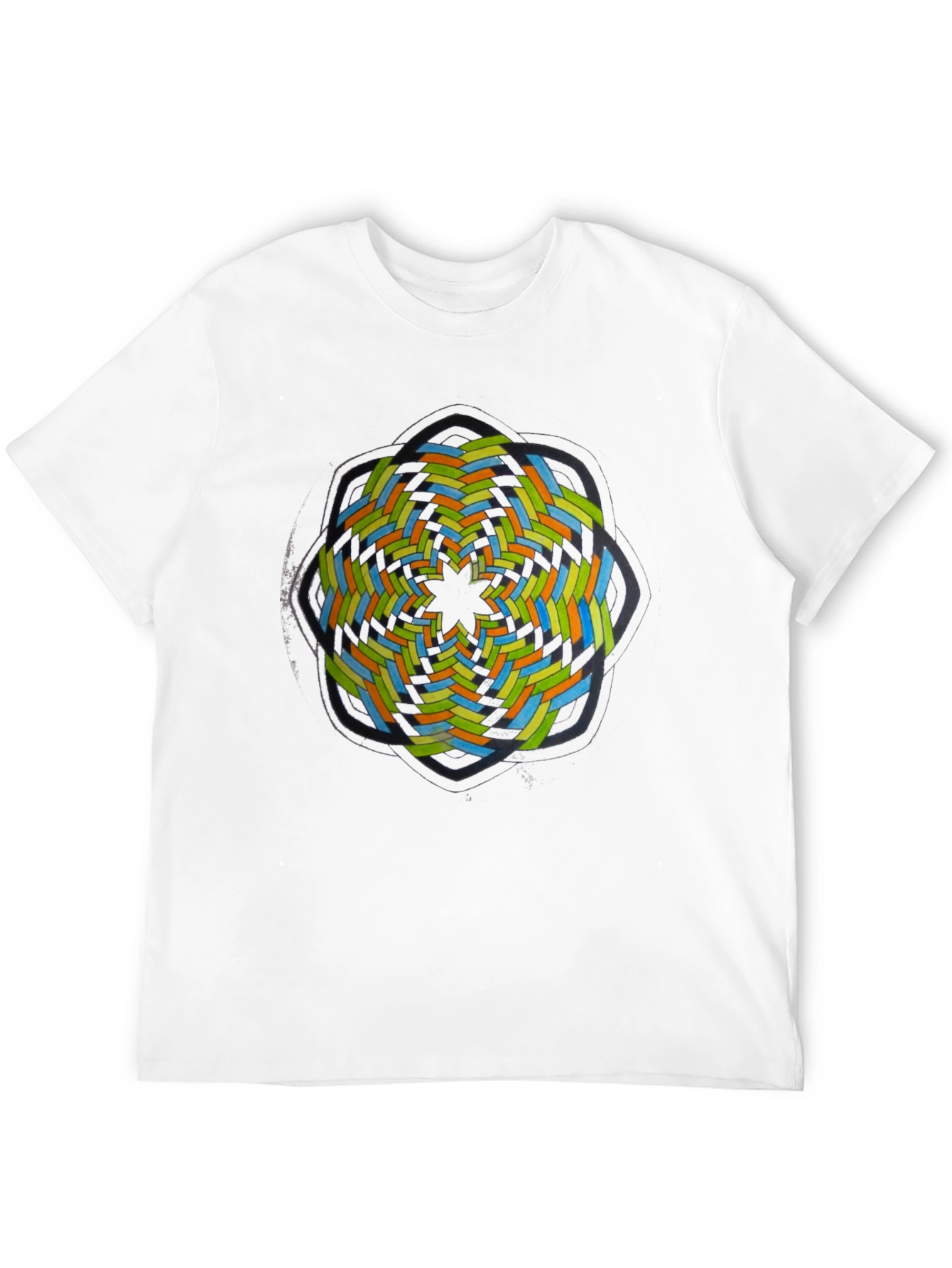 Black Abstract Geometric Graphic Tee - Black view 12