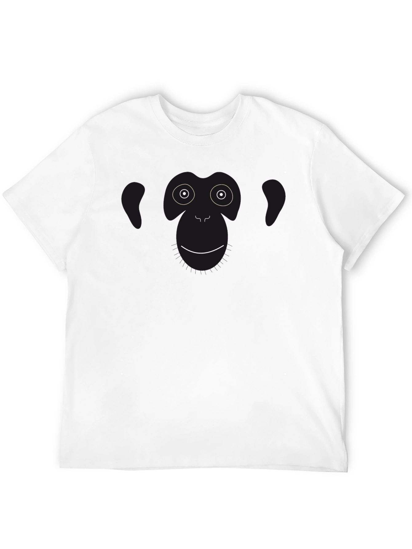 Black Funny Monkey Face Graphic Black T-Shirt view 12