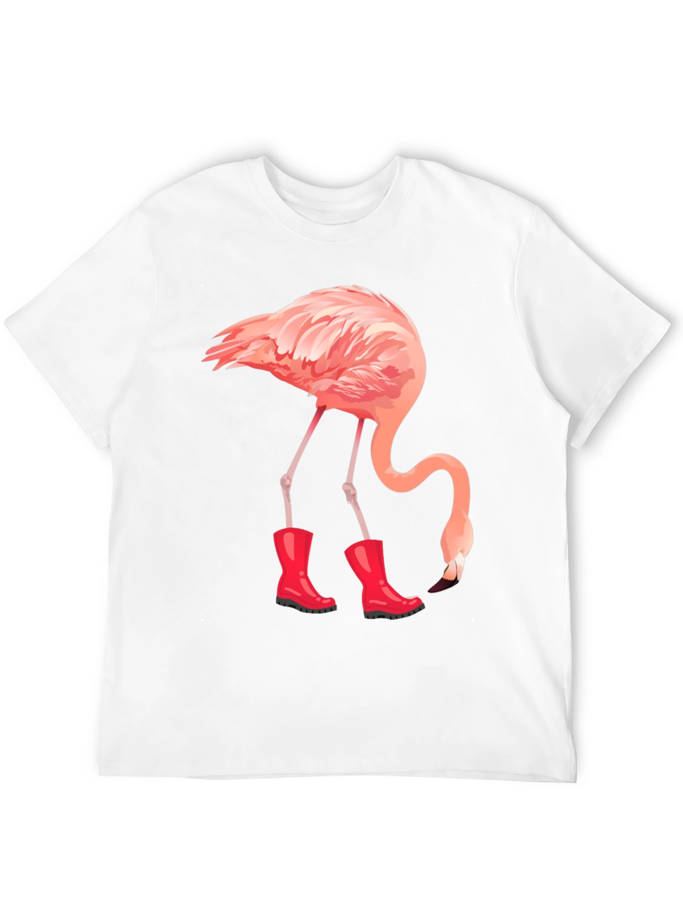 Black Flamingo in Boots Graphic Tee - Quirky Unisex T-Shirt view 12