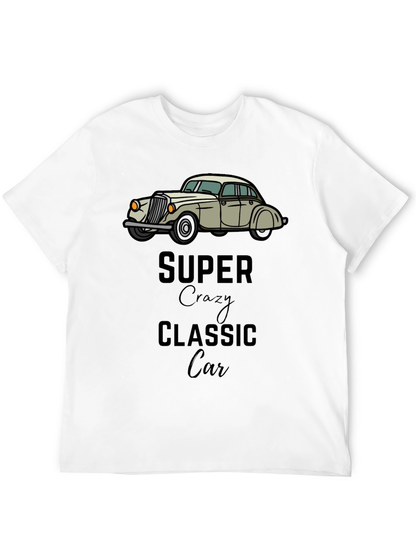 Black Super Crazy Classic Car Black T-Shirt view 12