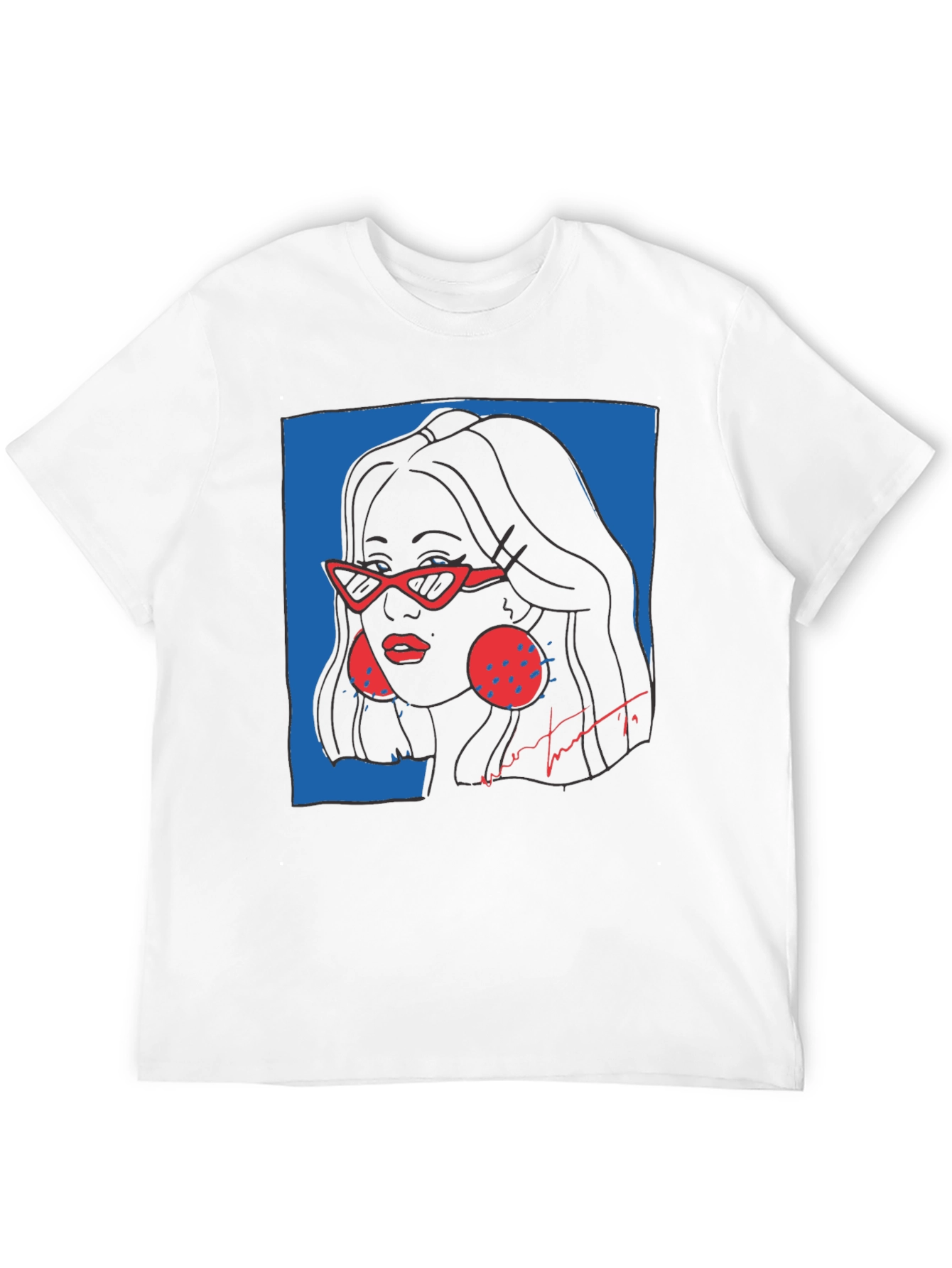 Black Stylish Graphic Print Tee - Modern Woman Portrait view 12