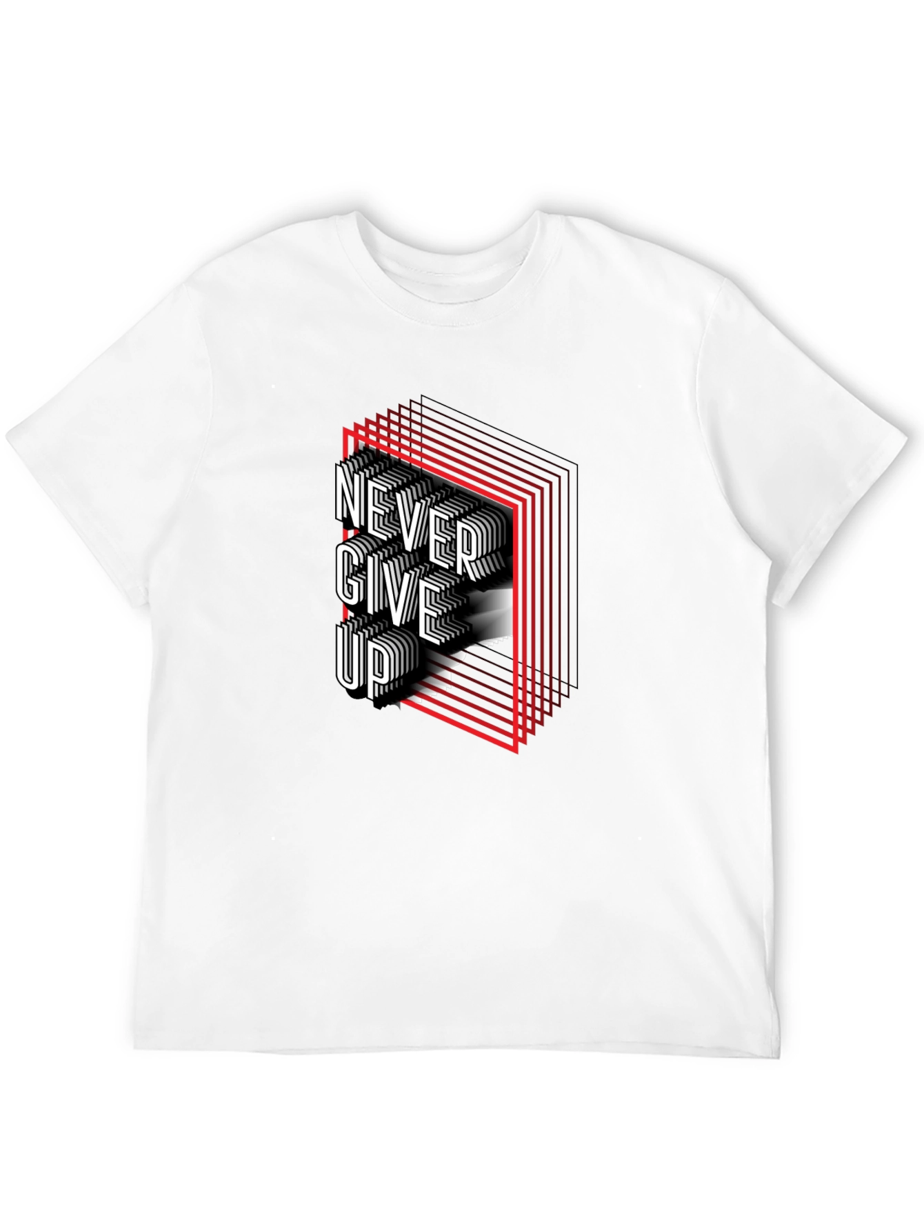 Never Give Up Graphic Print T-Shirt - 12
