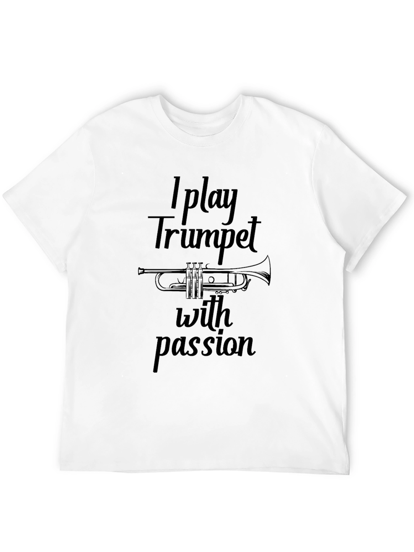 Black I Play Trumpet with Passion T-Shirt view 12
