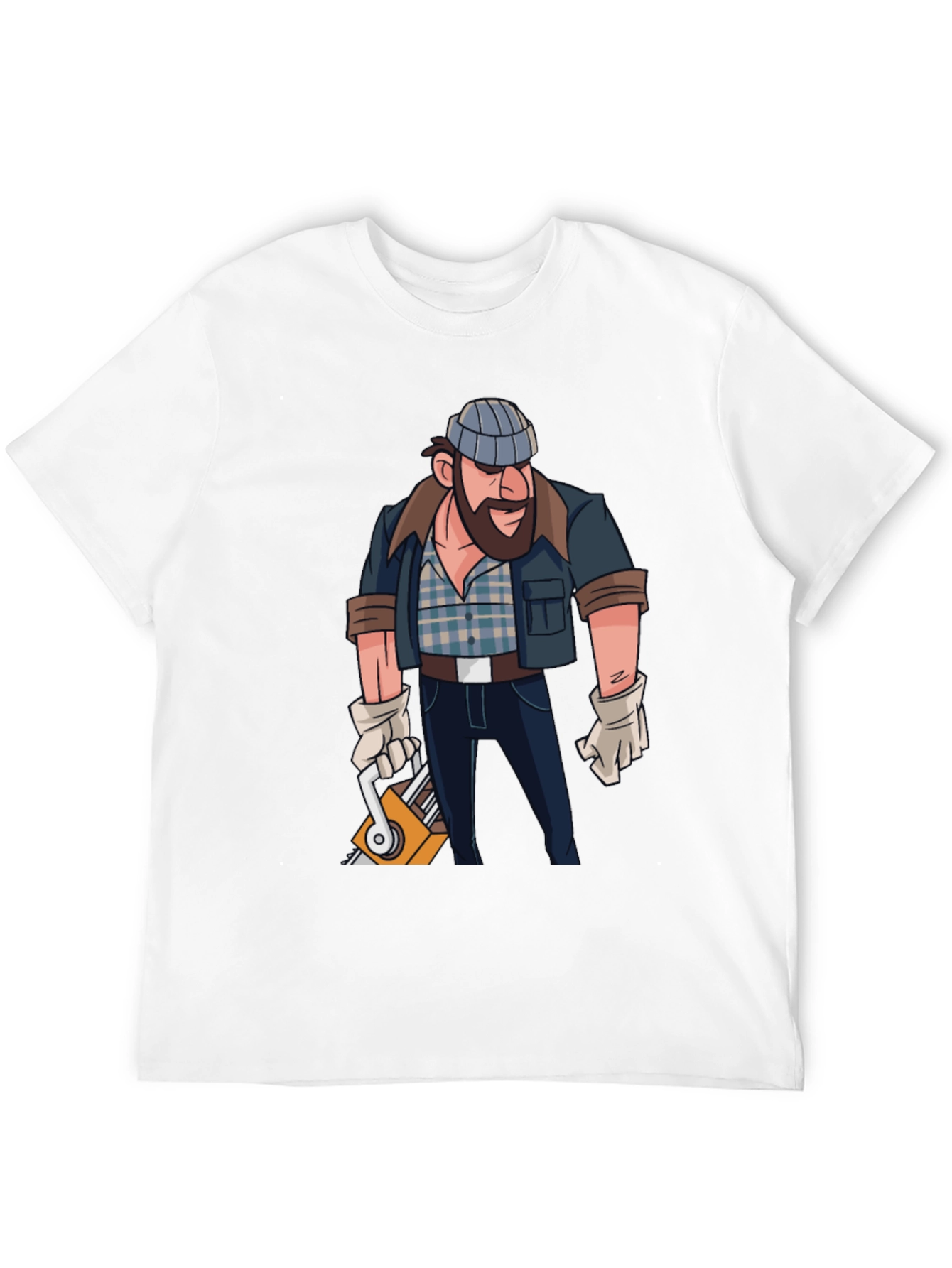 Black Lumberjack Cartoon Graphic T-Shirt view 12