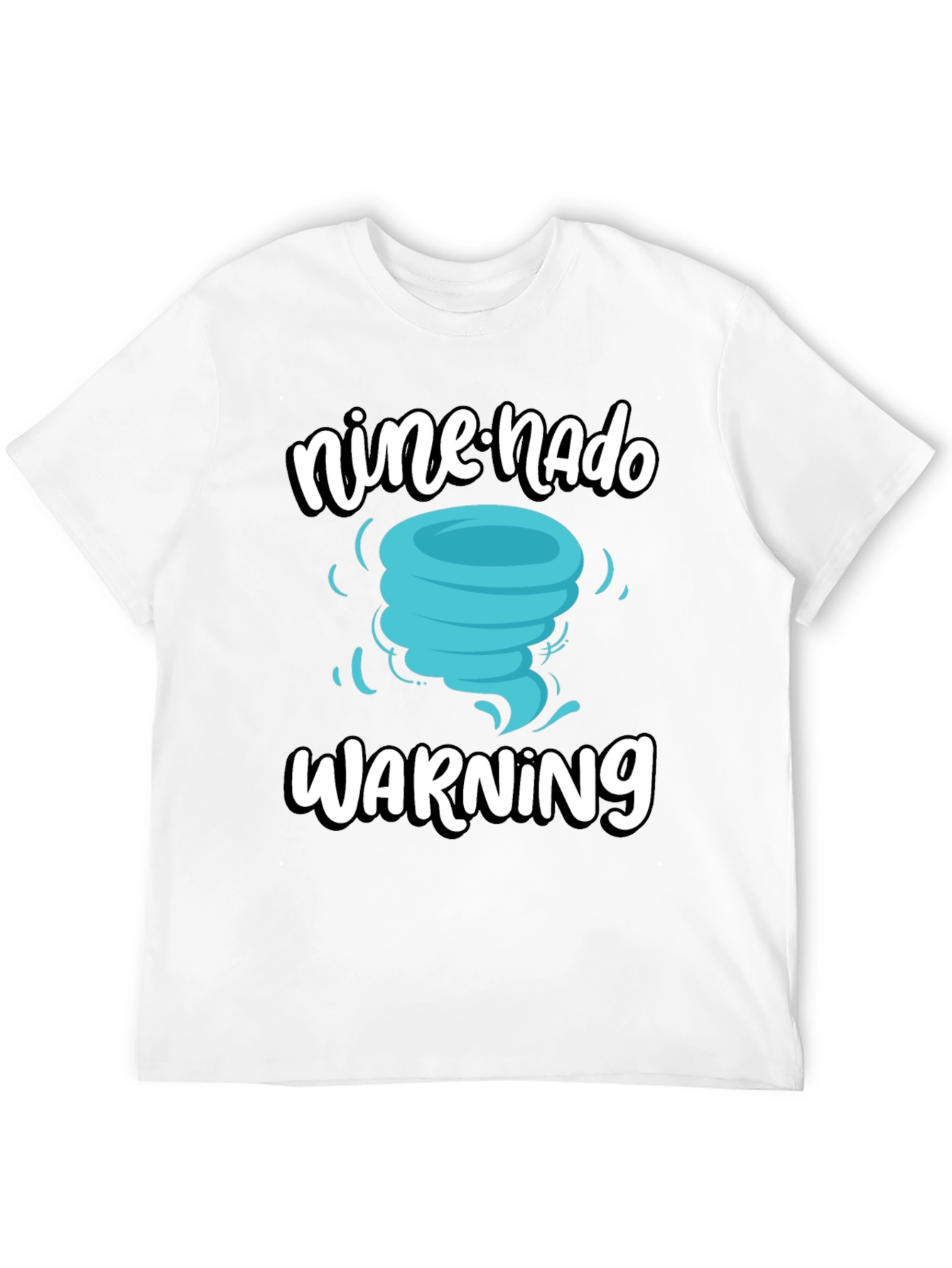 Black Nine-nado Warning T-Shirt: Fun Birthday Tornado Tee view 12