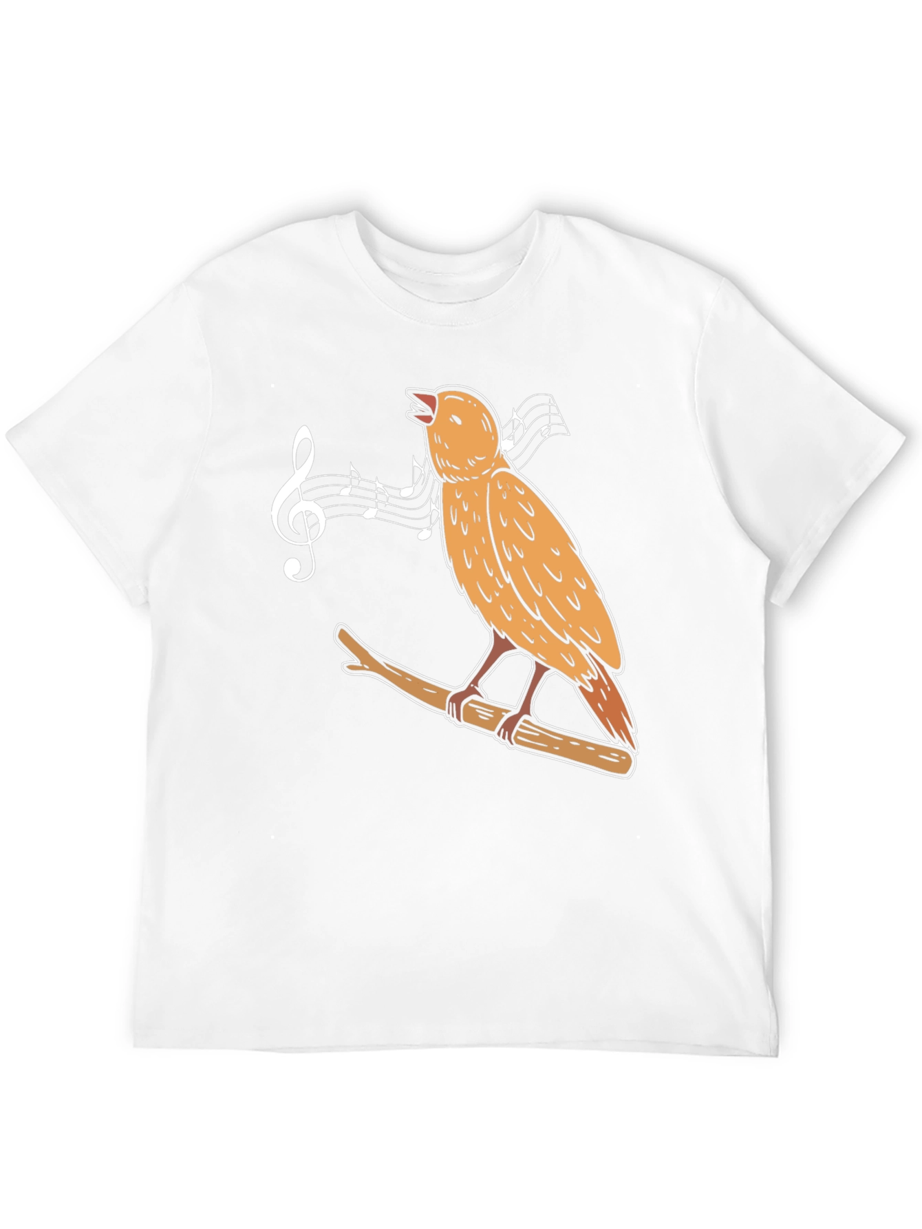 Black Singing Bird Graphic Tee - Black Casual Cotton T-Shirt view 12