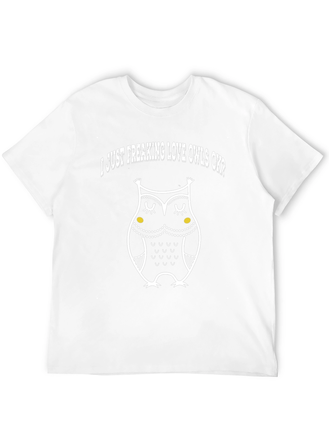 Black I Love Owls OK? Graphic Tee - Casual Black T-Shirt view 12