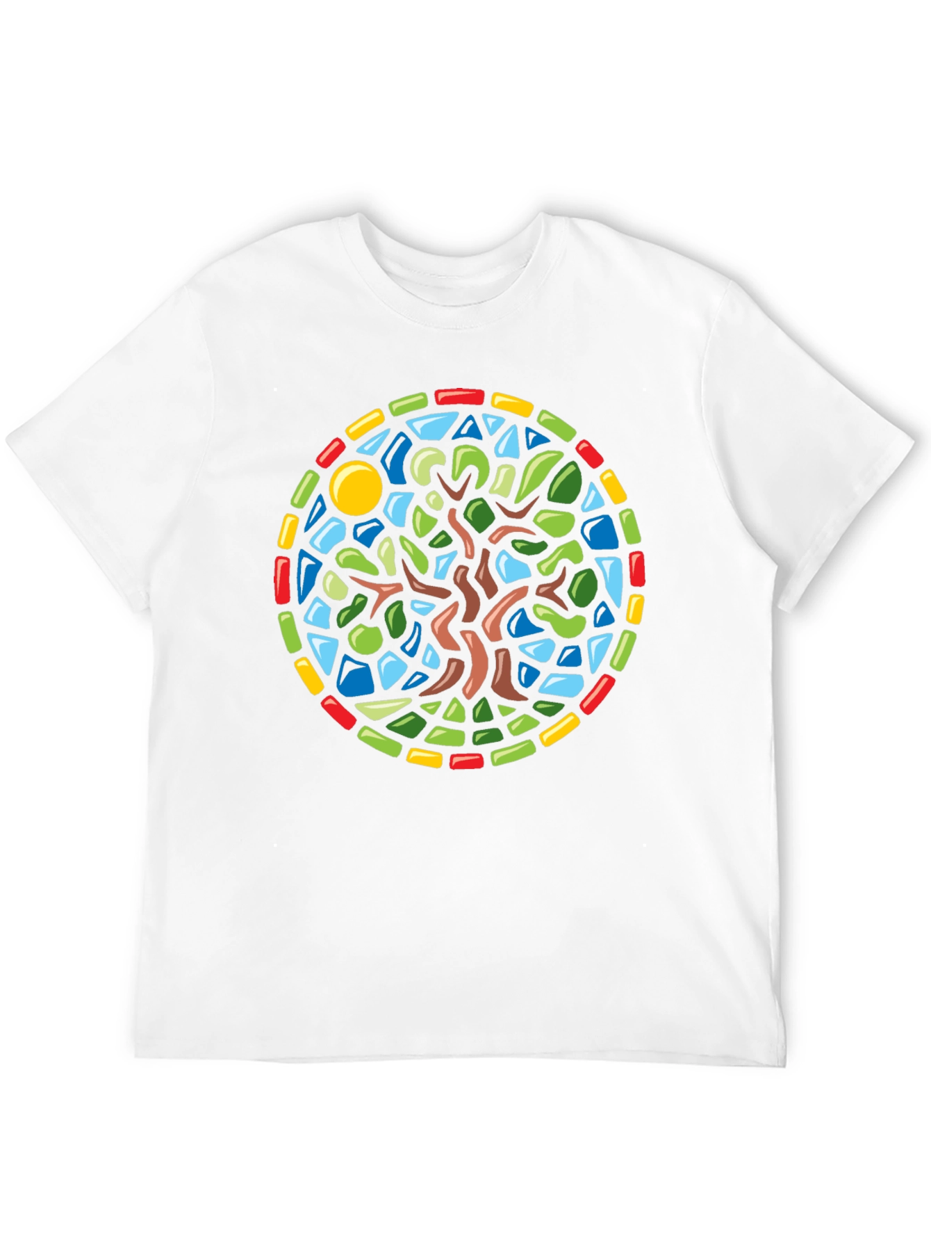 Black Stained Glass Tree Graphic Black T-Shirt view 12