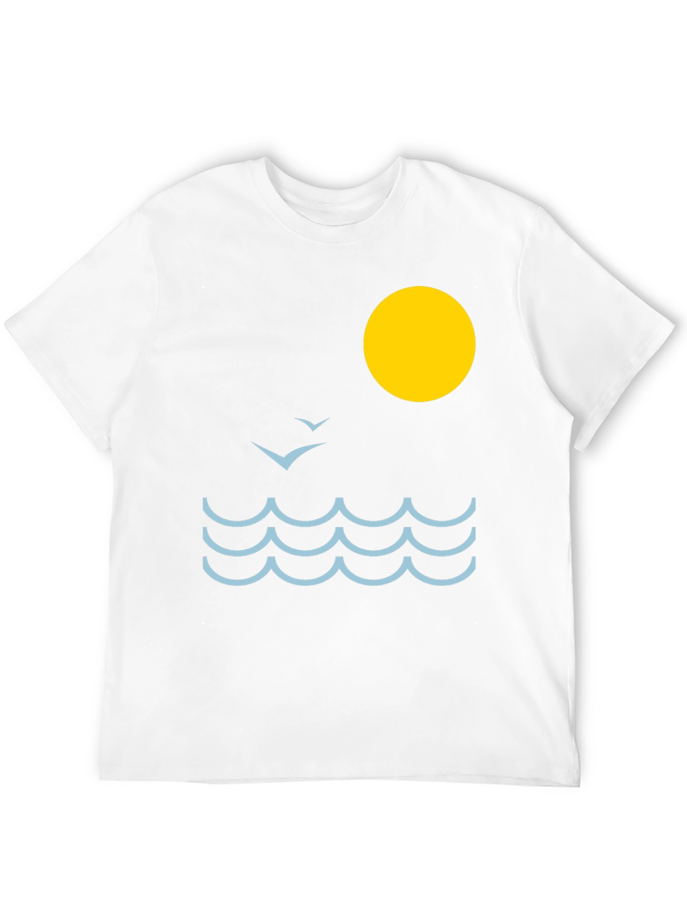 Black Ocean Wave Graphic Tee - Black Cotton Comfort view 12