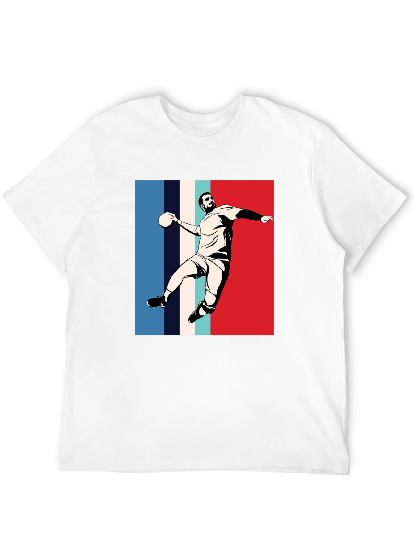 Black Handball Player Graphic T-Shirt view 12