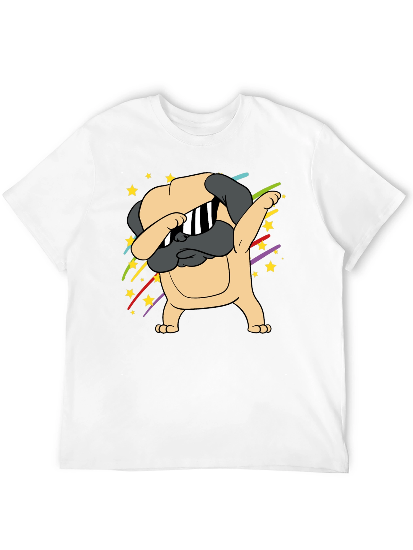 Black Dabbing Pug Graphic Tee - Trendy Dog Lover Shirt view 12